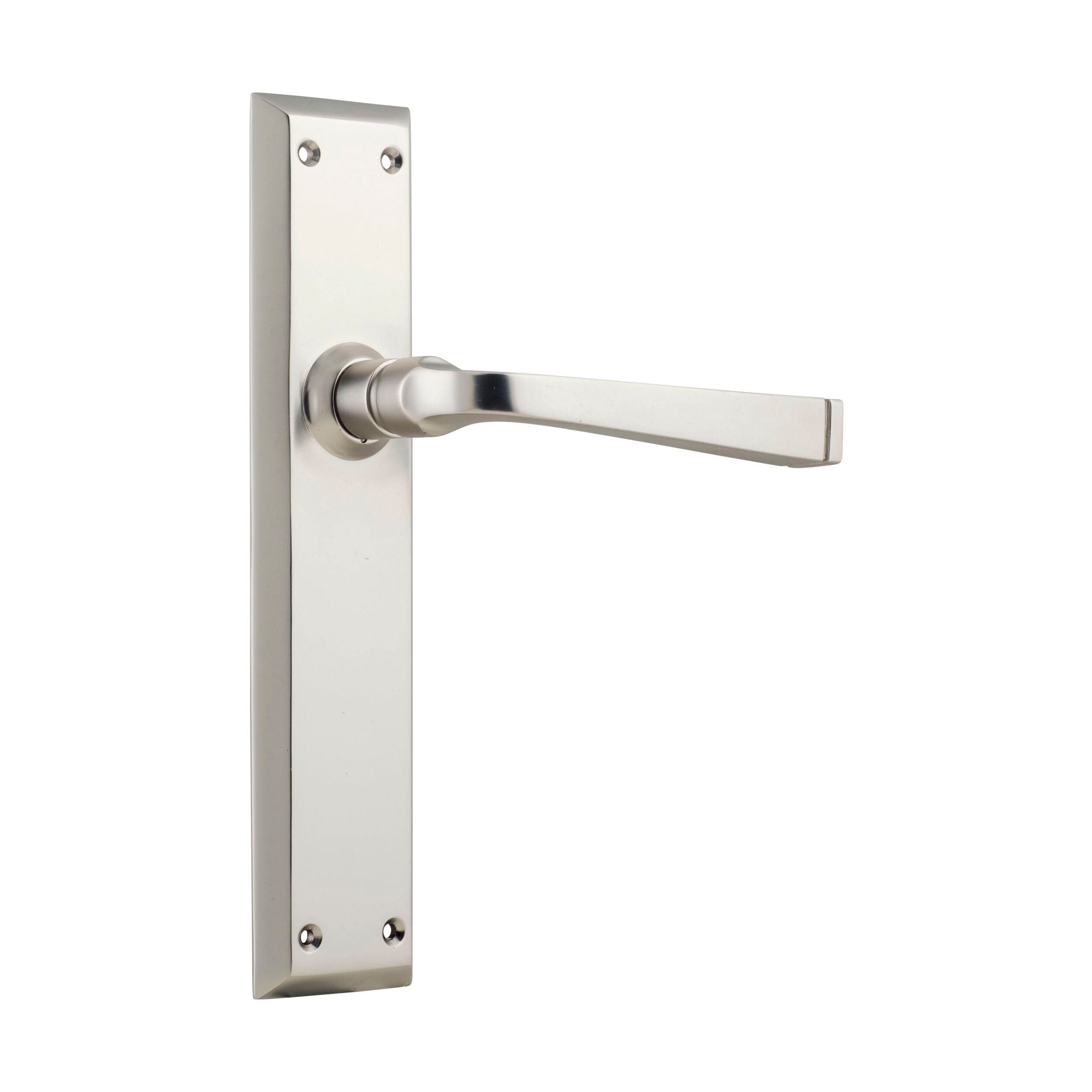 6557 Door Lever Menton Latch Pair - Satin Nickel Finish - H225xW50xP75mm - Perfect for Bedroom, Bathroom & Interior Doors