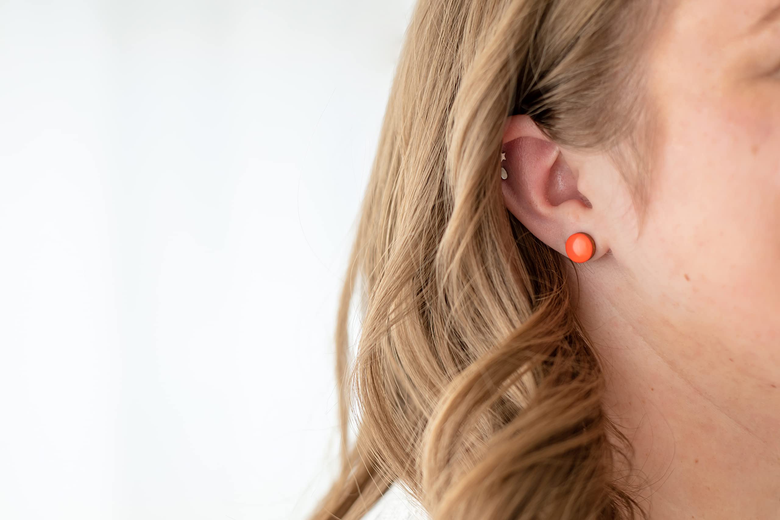 Black Stainless Steel Stud Earrings for Women & Men - 10mm Round Hypoallergenic Earrings for Sensitive Ears - Handmade Color Dot Studs - Perfect for Everyday Wear, Gifts & Special Occasions