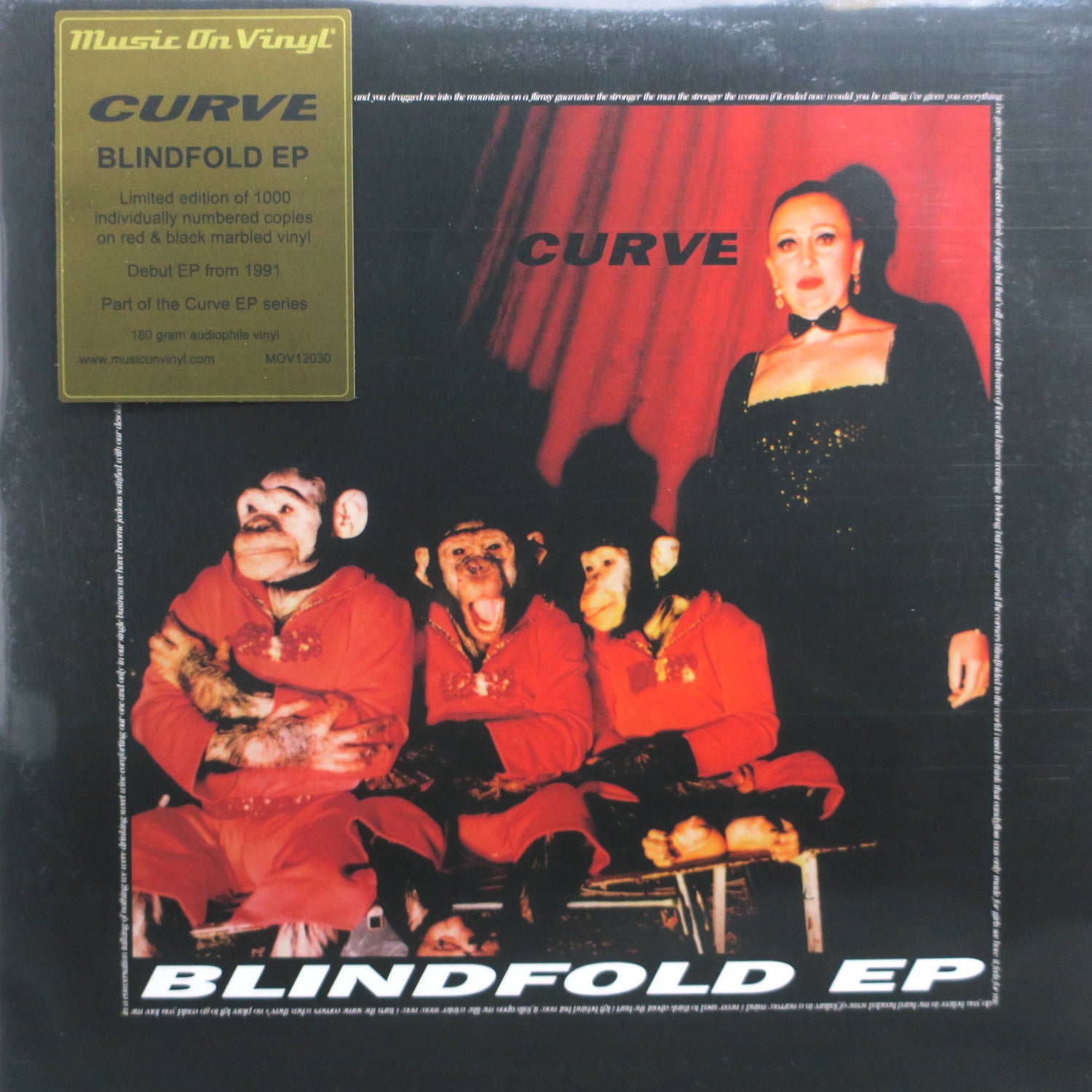 CURVE 'Blindfold' 180g RED/BLACK Vinyl EP - Limited Edition 1991 Indie Shoegaze Record - Perfect for Vinyl Collectors & Alternative Music Lovers