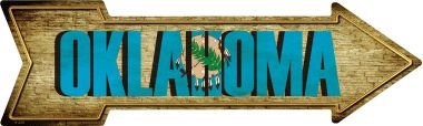 SMART BLONDE Oklahoma Novelty Metal Arrow Sign A-229 - Rustic Home Decor for Western Themed Rooms, Bars & Offices