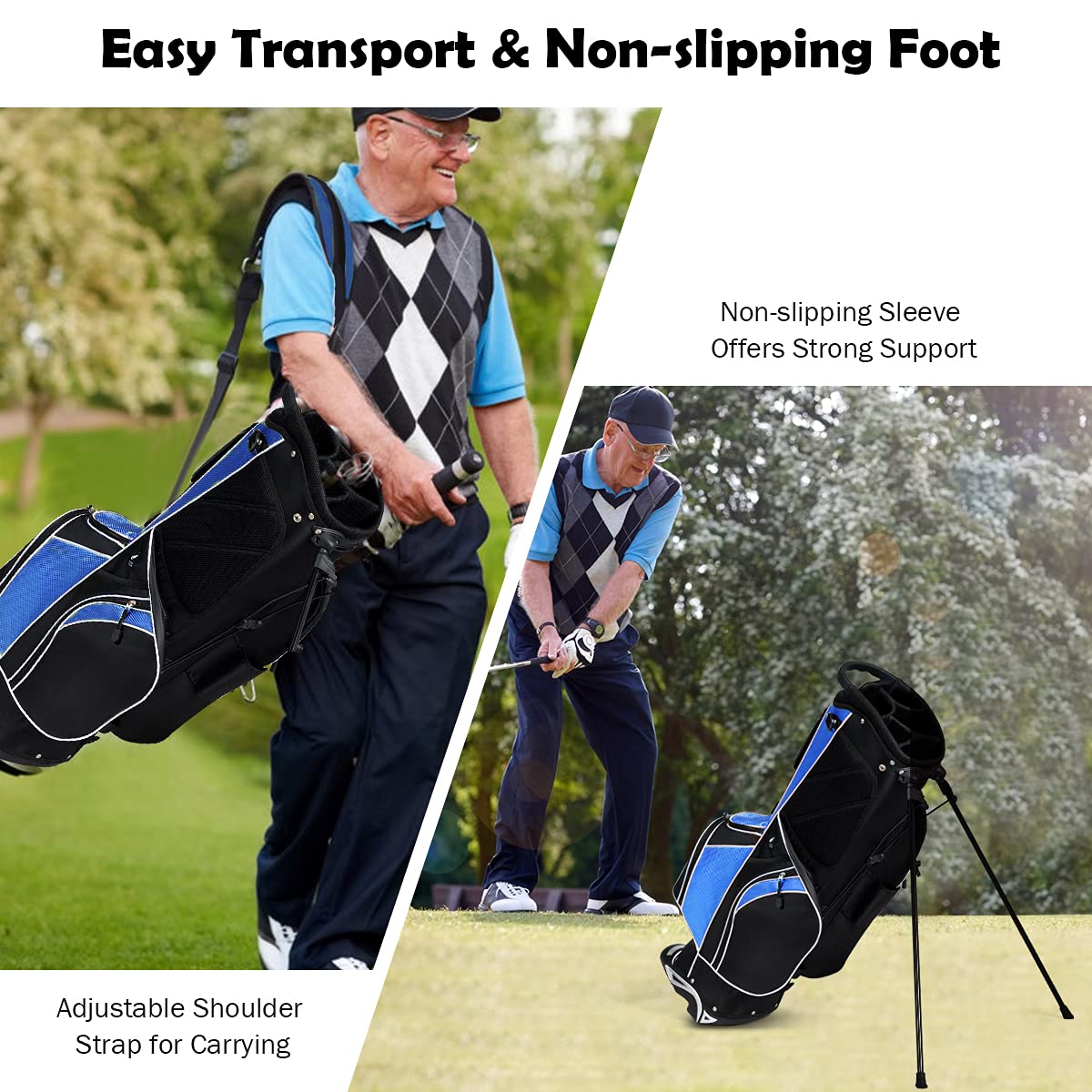 Premium Golf Stand Bag with 14-Way Divider - Lightweight & Durable Golf Bag for Men & Women - Perfect for Driving Range, Course & Tournament Play