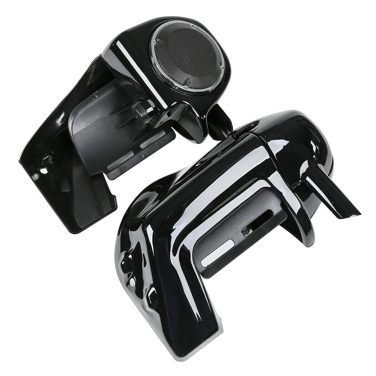 TCMT Lower Vented Leg Fairing with 6.5'' Speaker Grills for Harley Touring Models - Road King, Road Glide, Street Glide, Electra Glide Ultra-Classic (1983-2013, Style D) - Perfect for Motorcycle Audio Upgrades & Wind Protection