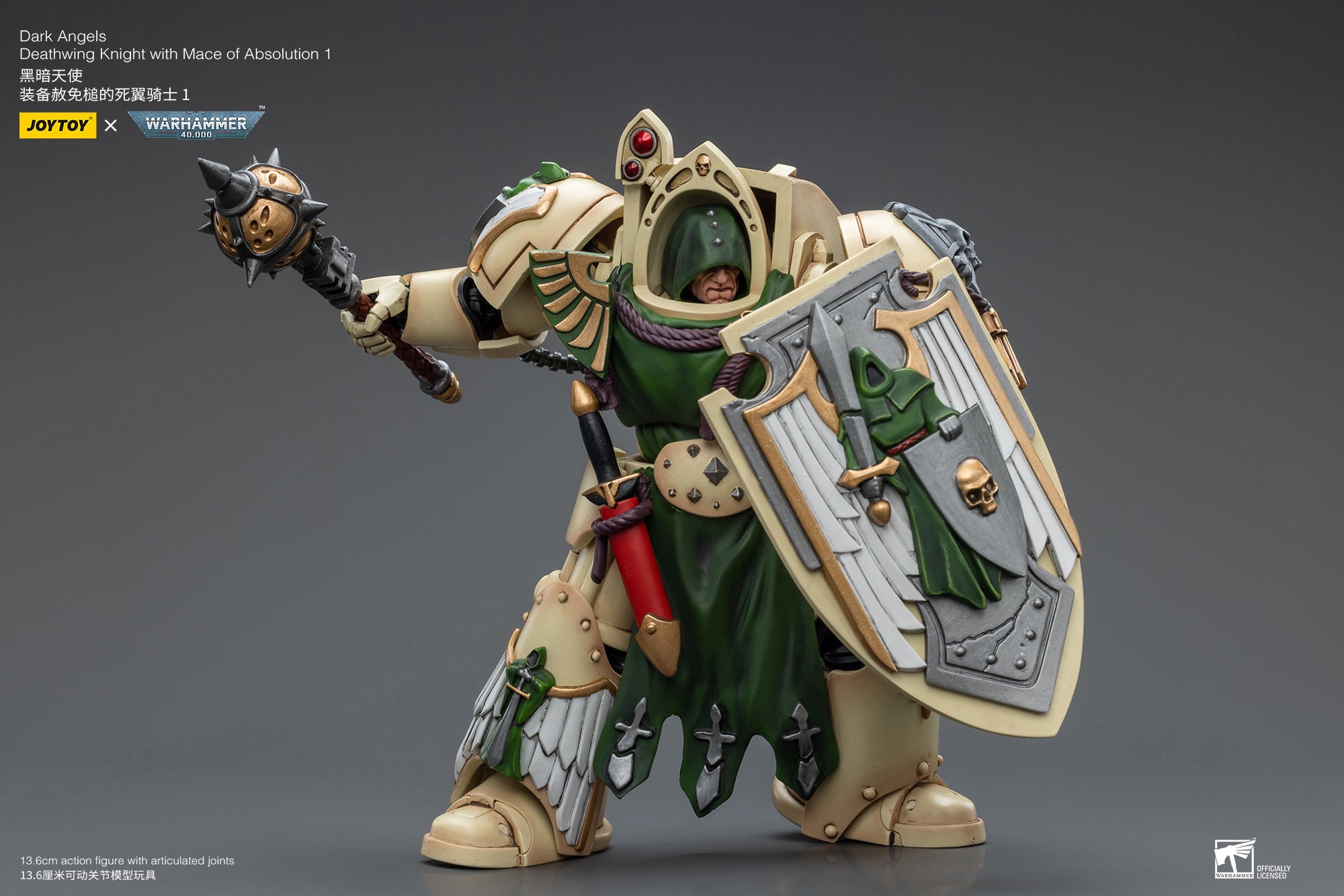 JOYTOY 1/18 Scale Warhammer 40K Dark Angels Deathwing Knight Action Figure - Collectible Miniature for Tabletop Gaming, Display & Warhammer 40K Fans