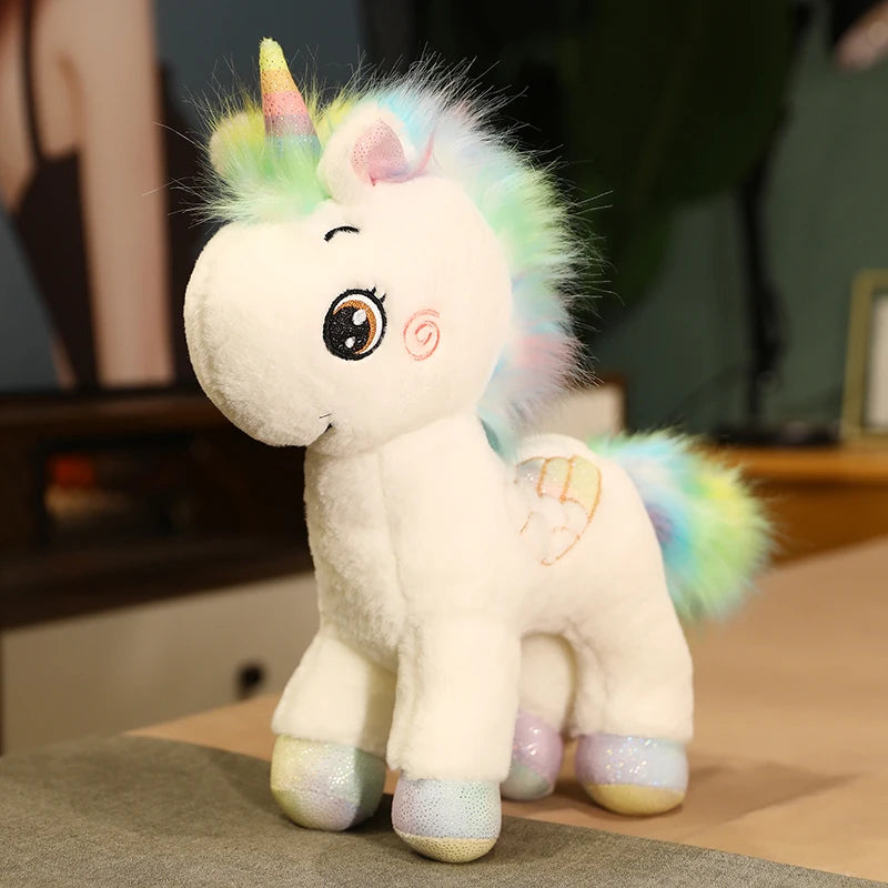 65/85cm Large Standing Rainbow Unicorn Plush Toy - Soft Stuffed Animal Pillow for Girls, Kids Room Decor, Valentine's Day Gift, Birthday Present, Cute Nursery Accent (Perfect for Bedtime Snuggles & Playtime)