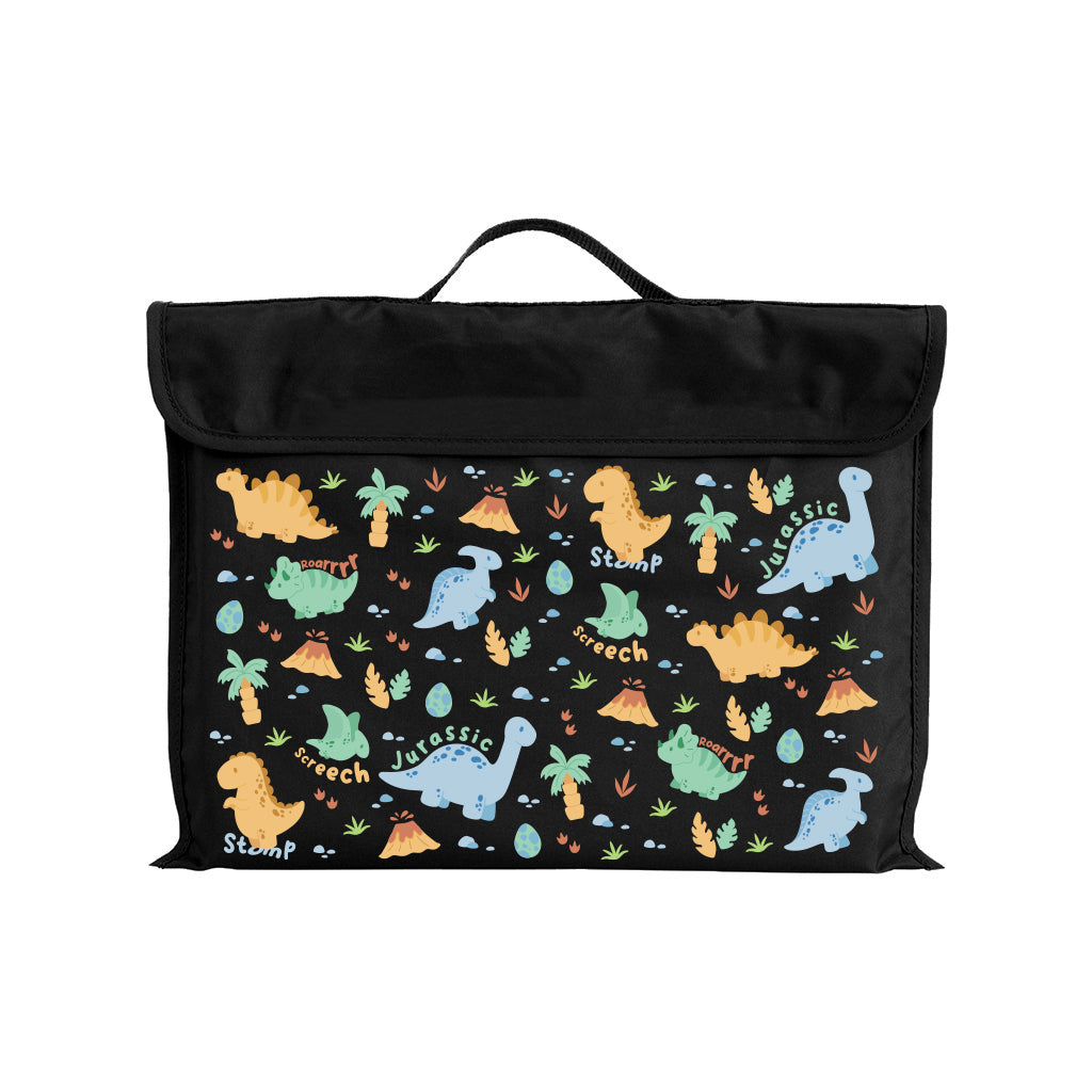 Dinosaur Themed Eco-Friendly Reusable Grocery Shopping Tote Bag - Perfect for Library, School, and Grocery Shopping