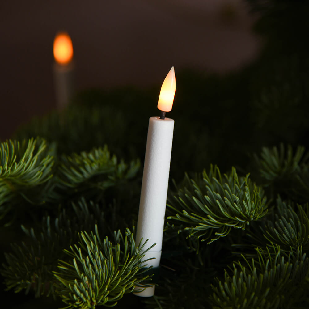 Mini Battery Operated LED Tree Candles - Set of 8 Flameless Tea Lights for Home Decor, Christmas, Weddings & Parties