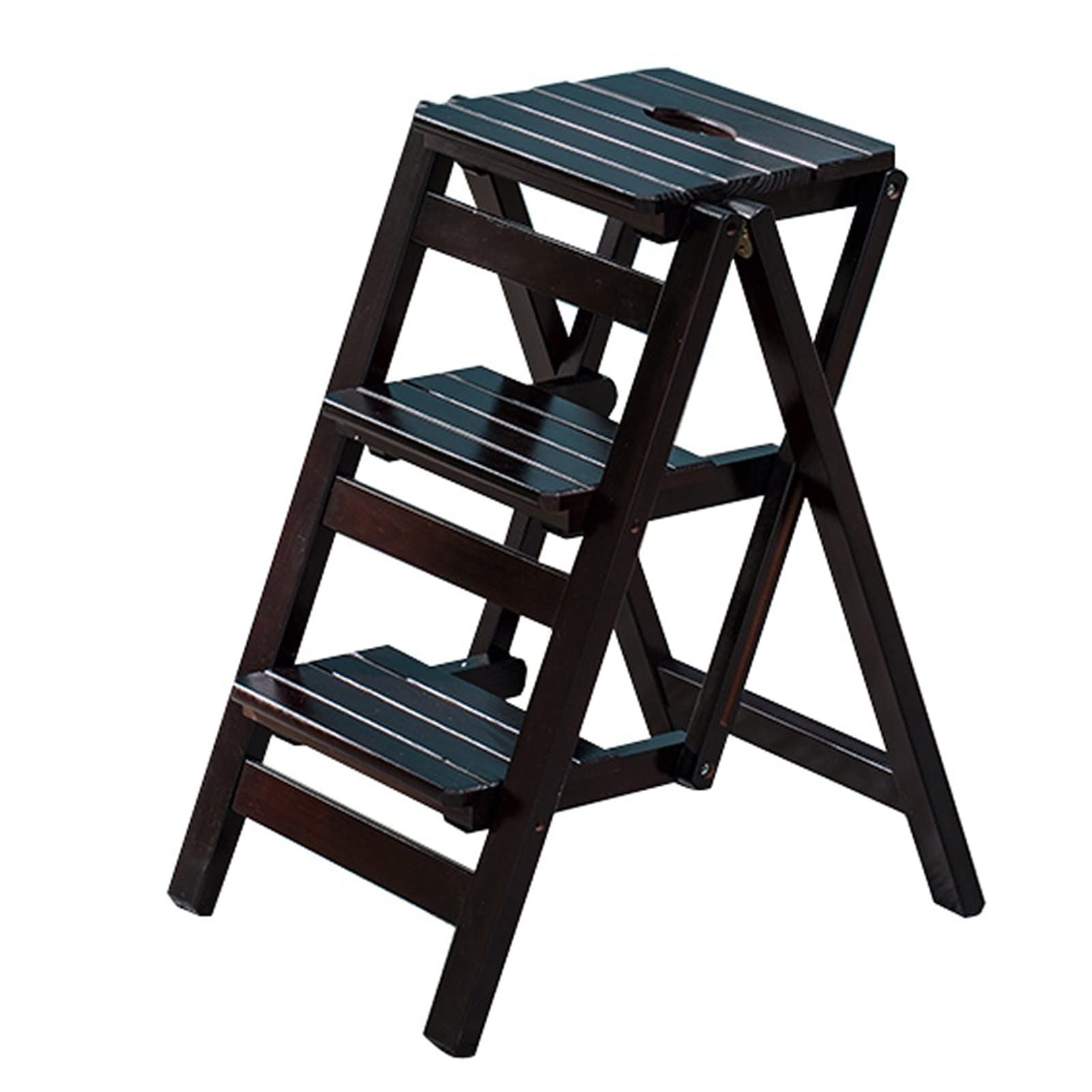 FADUNI Foldable Wooden Step Stool - 2 Step Ladder Stool, Portable Multifunctional Folding Step Stool for Kitchen, Home, Library | Perfect for Reaching High Shelves & Storage Spaces