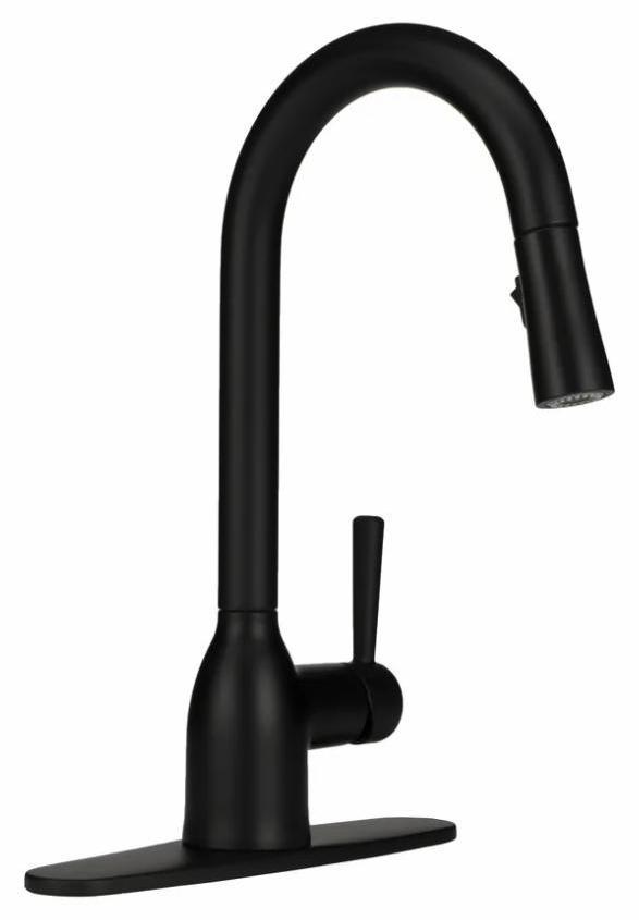 Moen Adler Matte Black Kitchen Faucet with Pull-Down Sprayer - Model 87233BL | Modern Design for Sink, Dishwashing & Food Prep | Durable Finish for Daily Kitchen Use