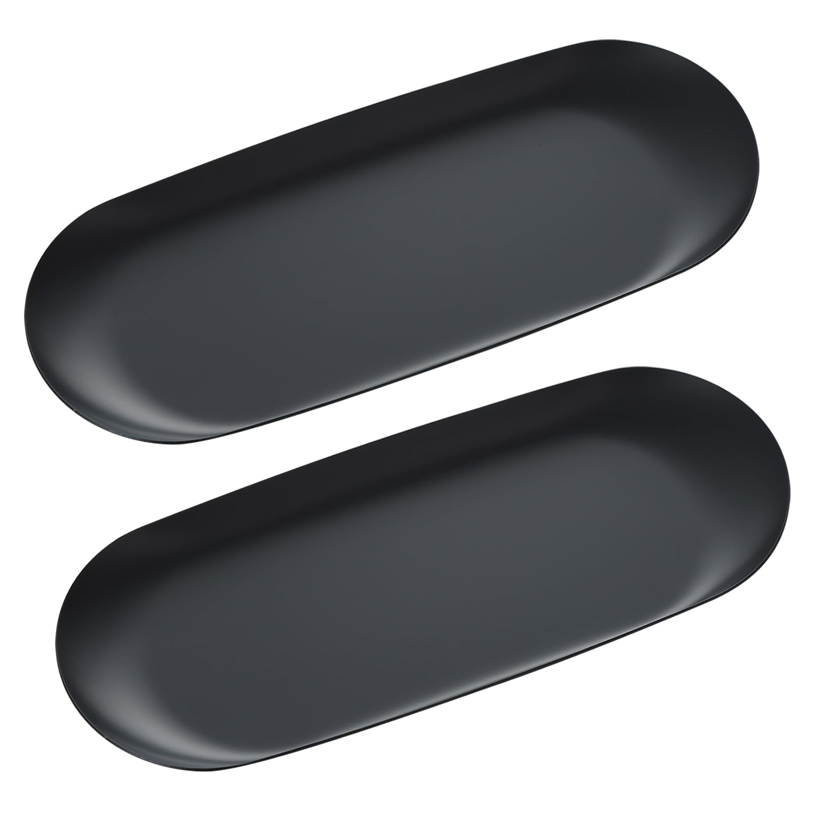 2-Pack Black Decorative Serving Trays for Bathroom & Jewelry Storage - 7