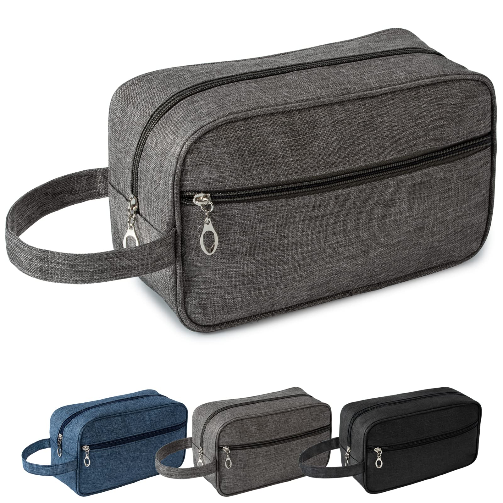 Premium Travel Toiletry Bag for Men & Women - Large Waterproof Cosmetic & Shaving Organizer with Multiple Pockets - Ideal for Camping, Gym & Business Trips (Grey)