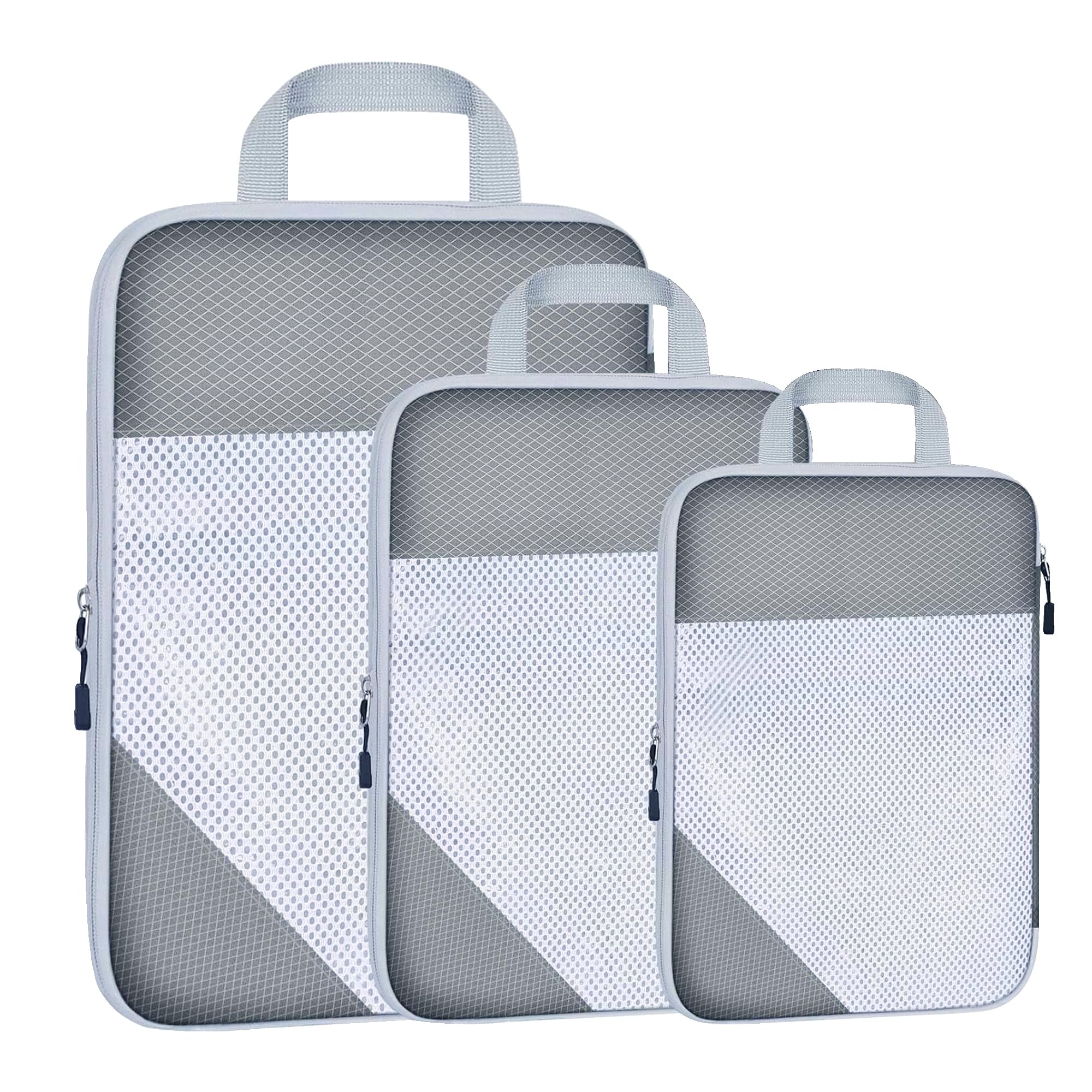 3-Piece Lightweight Compression Packing Cubes Set for Travel - Durable Expandable Zipper Organizers with Storage Bags | Perfect for Suitcase Organization, Business Trips & Vacation Packing Essentials