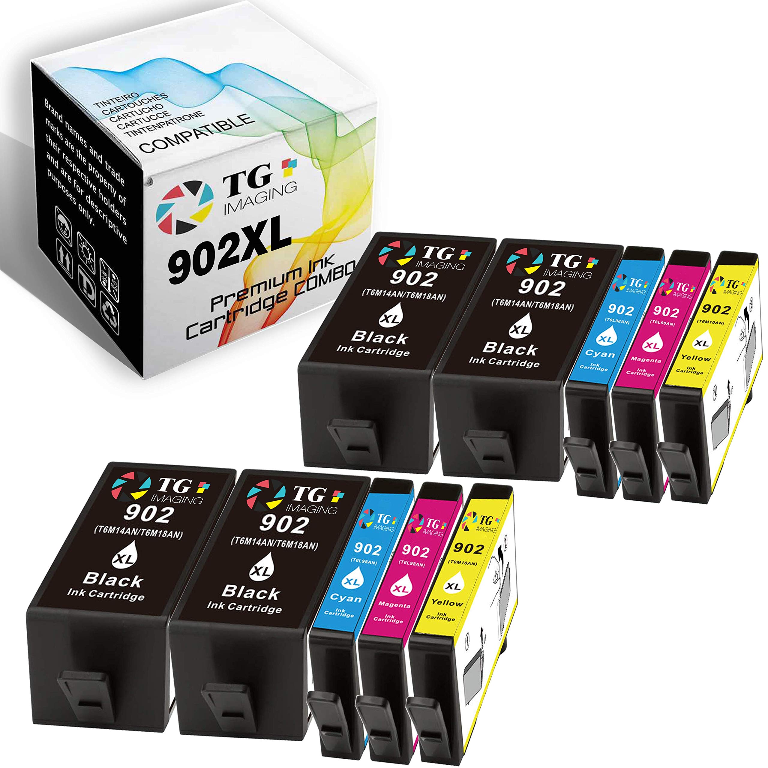 Compatible HP 902XL Ink Cartridge Replacement (10-Pack) - 4 Black & 2 Color for HP OfficeJet 6950/6954/6960/6968/6970 Printers - High Yield Printing for Home Office & Small Business Documents