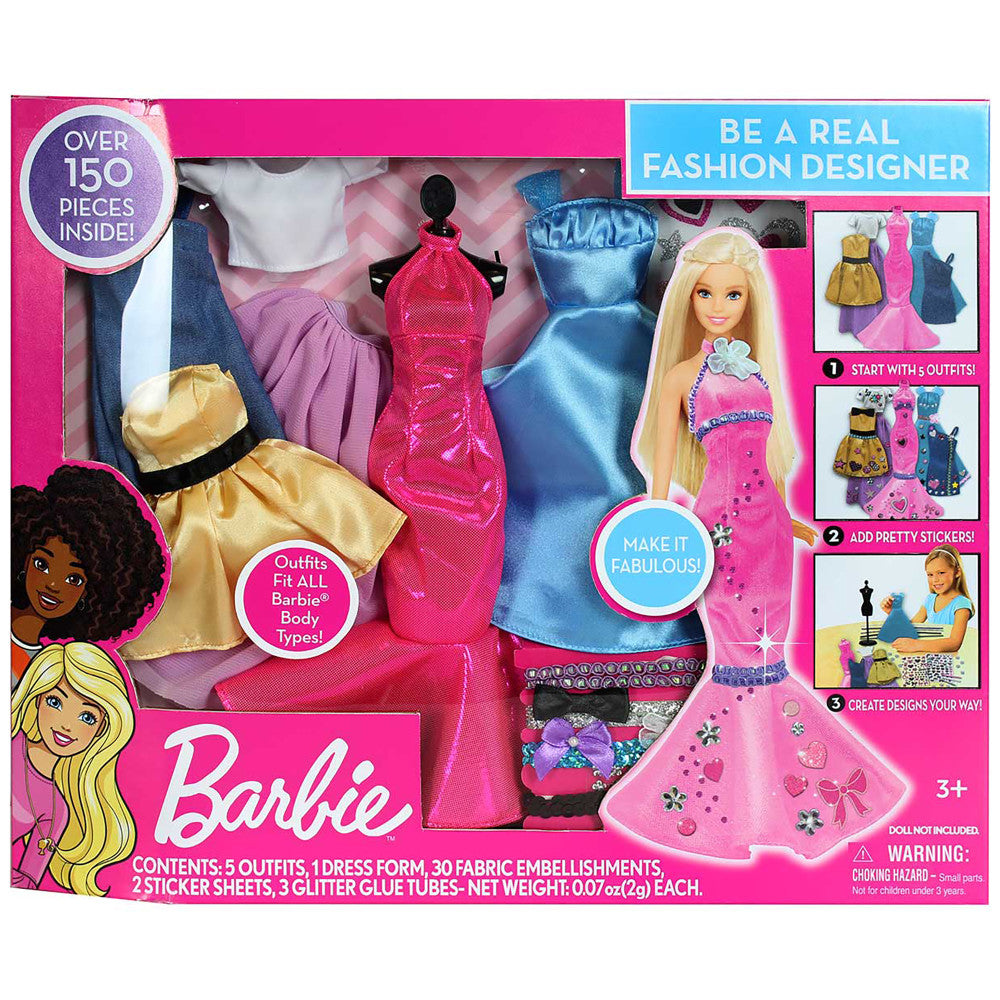 Barbie Fashion Designer Doll Dress Up Kit - Creative Play Set for Kids, DIY Costume & Outfit Design - Perfect for Birthday Gifts & Pretend Play