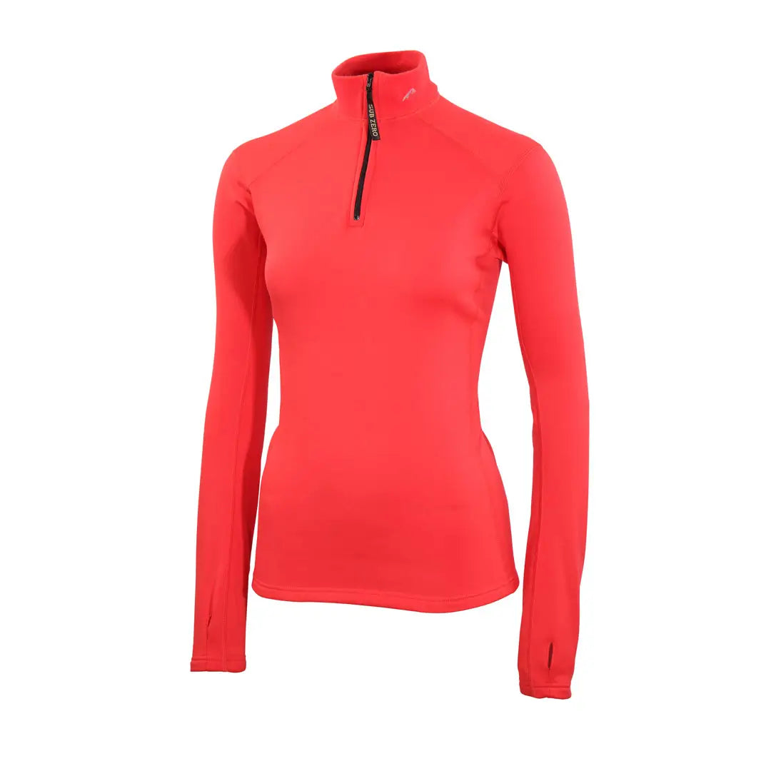 Factor 2 Women's Long Sleeve Zip Neck Mid Layer Top - Thermal Base Layer for Hiking, Running & Outdoor Activities