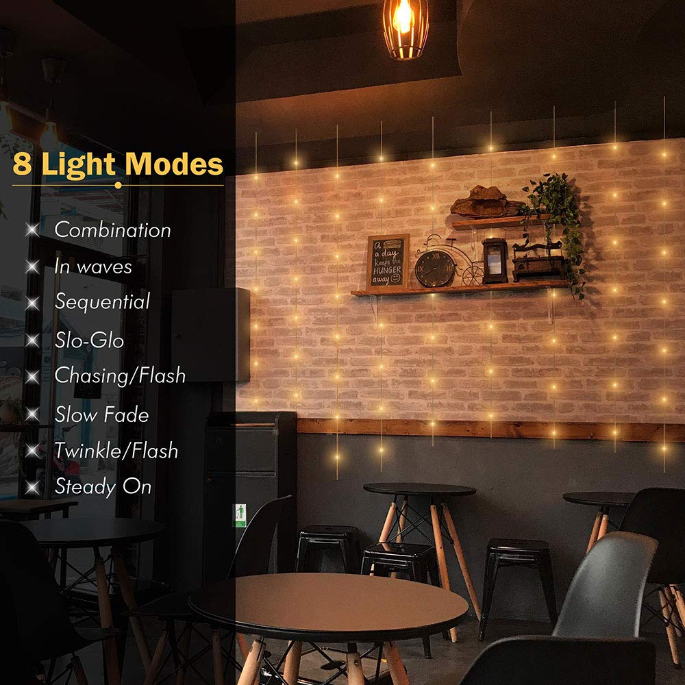 AW LED String Lights - 66ft Battery Operated Fairy Lights with Remote & 8 Lighting Modes | Waterproof Starry Lights for Christmas Tree Decor, Wedding Party, Bedroom, Garden & Outdoor Decorations