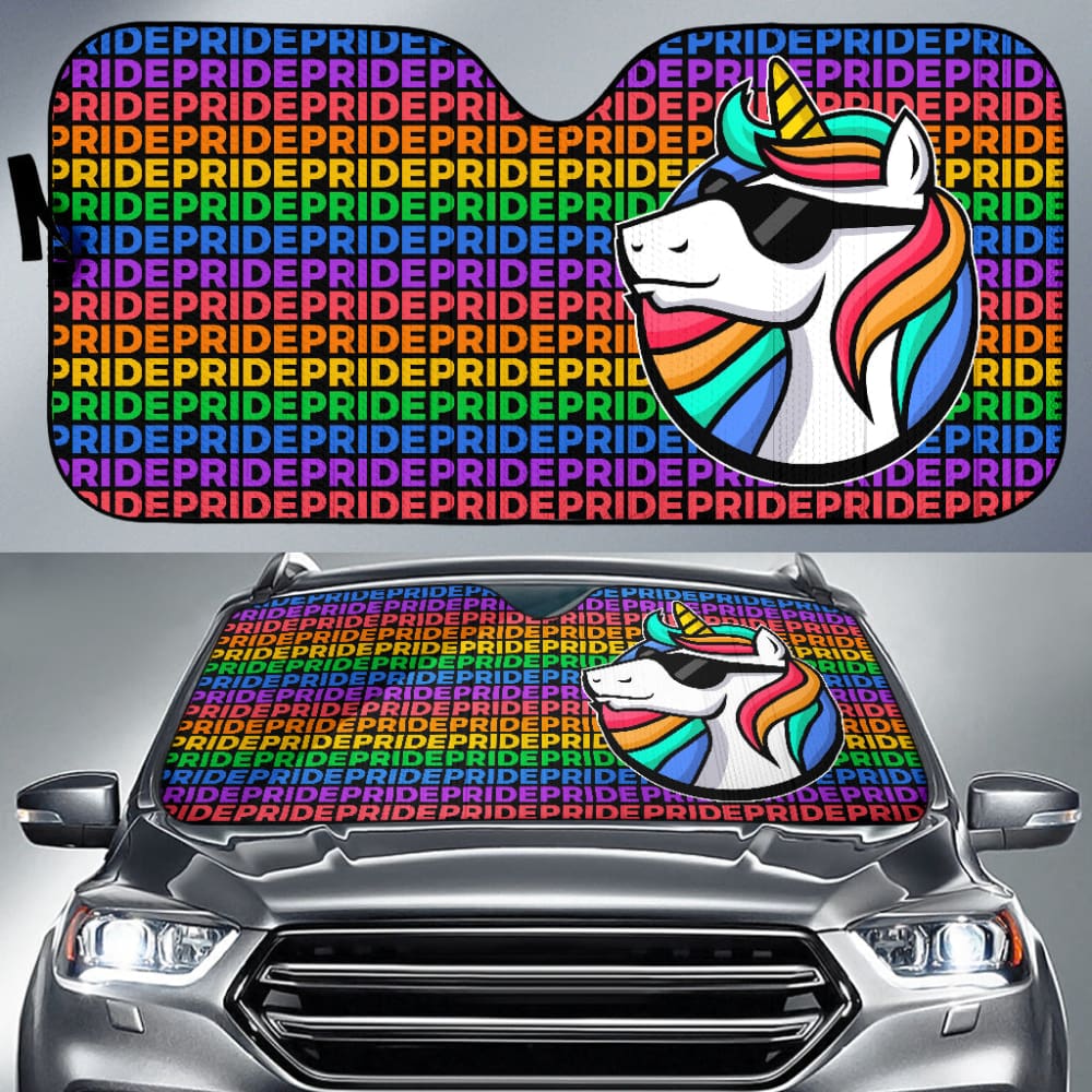 Rainbow Unicorn Car Sun Shade for Pride & LGBT Support - UV Protection Window Shade for Cars, Trucks & SUVs - Perfect for Pride Parades, Road Trips & Summer Driving