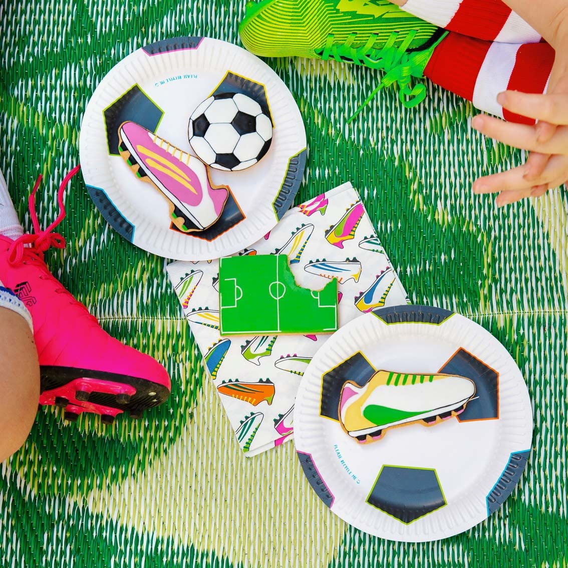 Talking Tables World Cup Football Napkins - Pack of 20 Recyclable Disposable Paper Serviettes (33x33cm) for Kids Birthday Parties, Sports Events & Game Day Celebrations