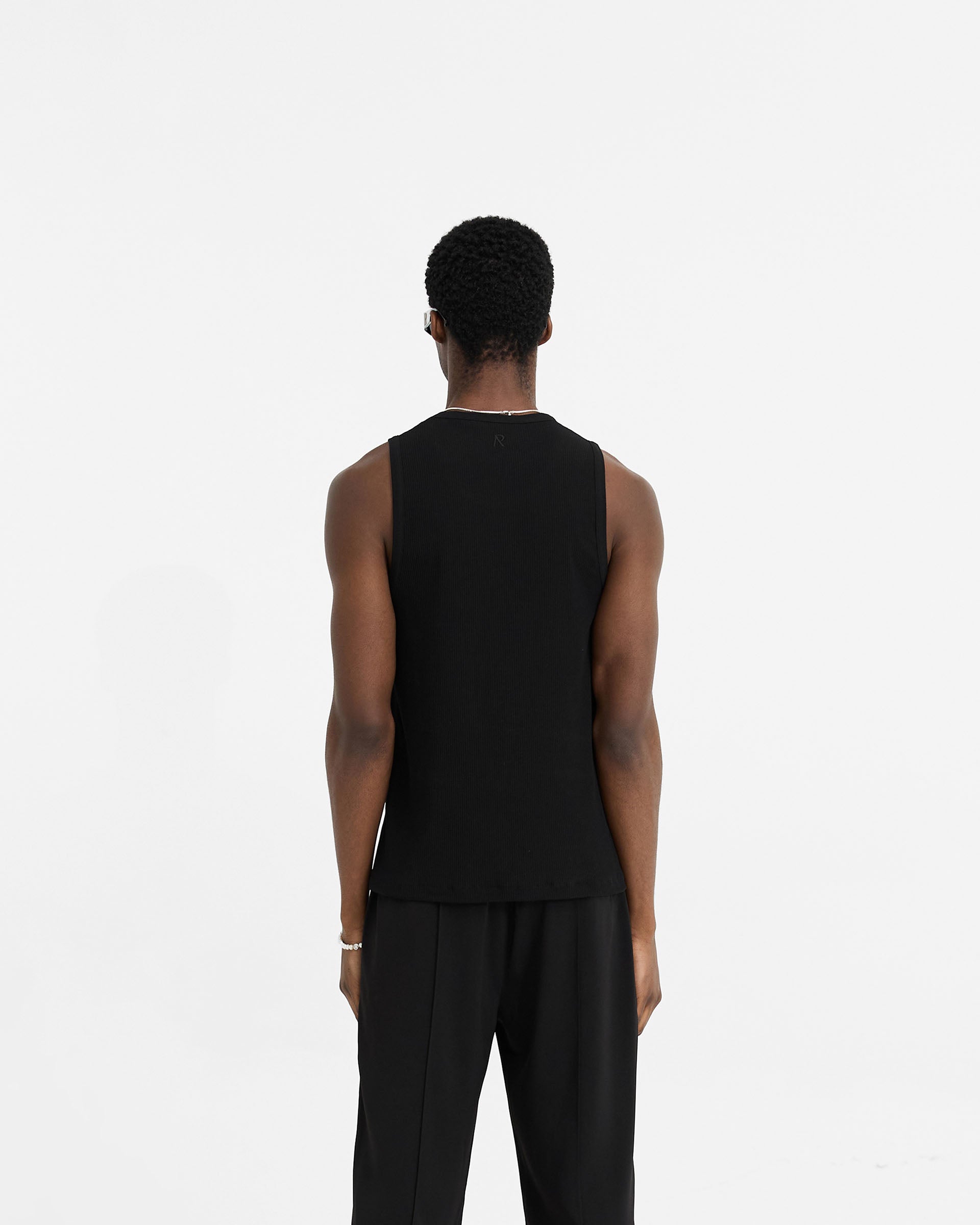 Black Initial Rib Vest for Women - Stylish Layering Piece for Casual Outfits and Date Nights