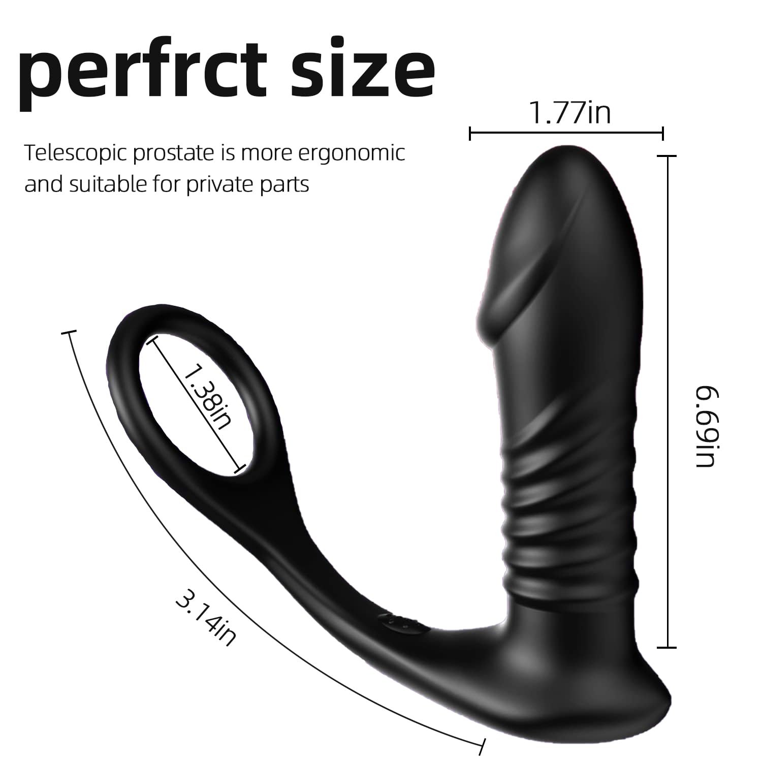Premium Remote Control Prostate Massager & Anal Vibrator - 3 Speeds & 10 Vibrating Modes with Telescopic Thrusting & Cock Ring - G-Spot & Butt Stimulator for Couples - Perfect for Solo Play & Intimate Couples Moments