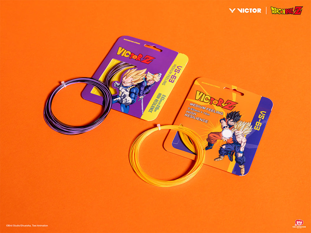 Victor x Dragon Ball Z VS 63DBZ EO/CJ Badminton Racket Strings - High Performance for Tournaments & Training | Anime-Inspired Sports Gear for DBZ Fans