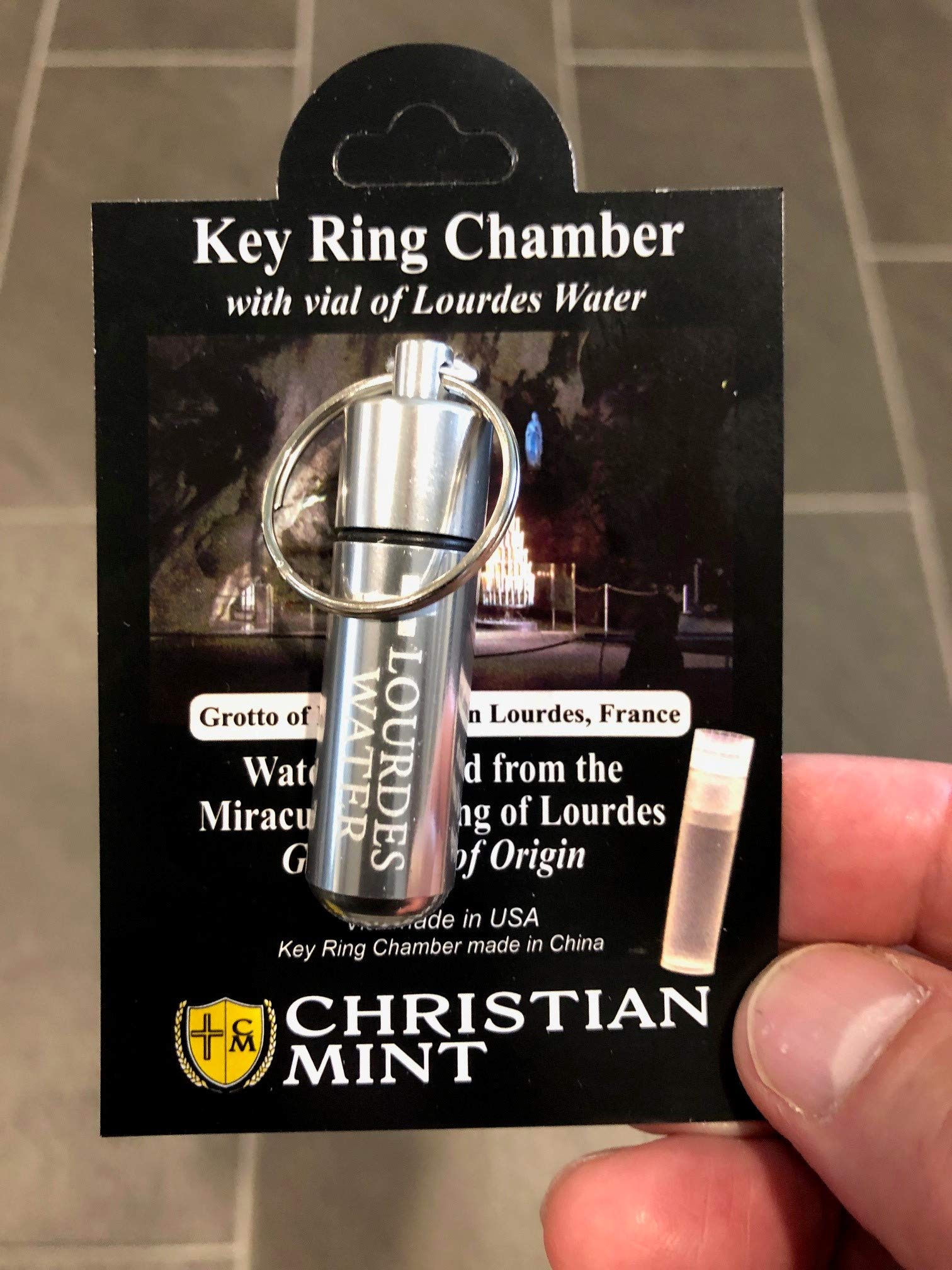 Lourdes Holy Water Travel Bottle Keychain - Portable Religious Gift for Pilgrims, Travelers & Devotees - Perfect for Travel, Daily Blessings & Spiritual Protection