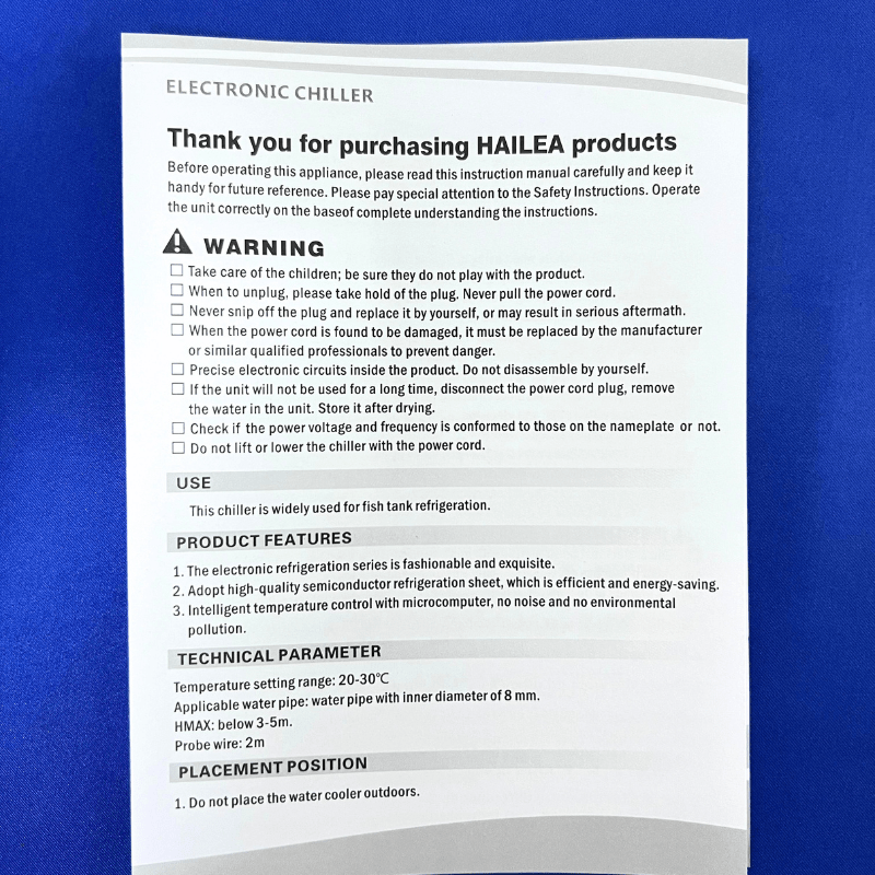 HAILEA HB 60A Mini Aquarium Chiller - Compact Cooling for Small Tanks Up to 45L (12 Gal) - Perfect for Nano Reefs, Betta Fish Tanks & Hydroponics Systems