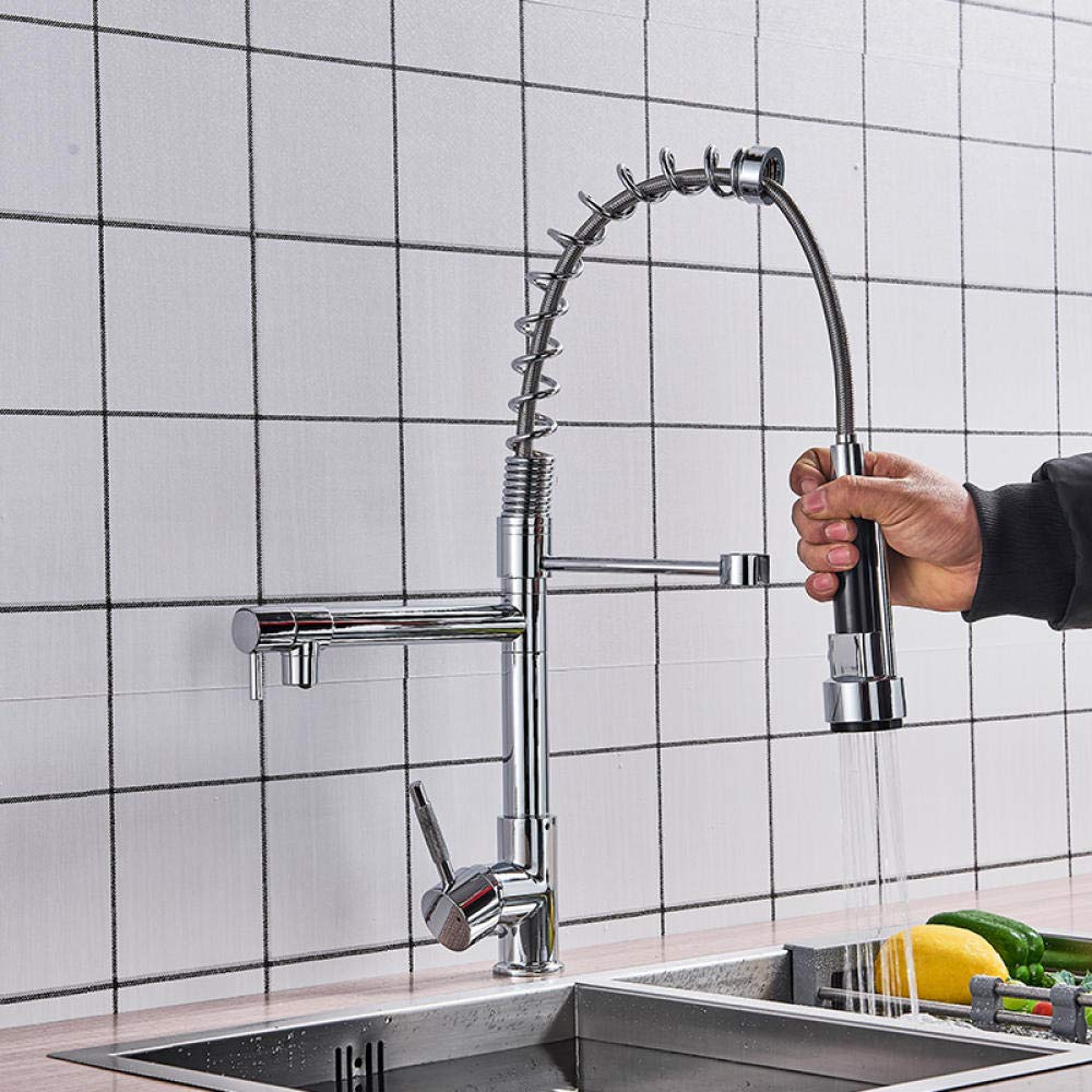 360° Rotating Deck Mount Kitchen Sink Faucet with Hot and Cold Water Mixer - Perfect for Modern Kitchens and Bathroom Vanities