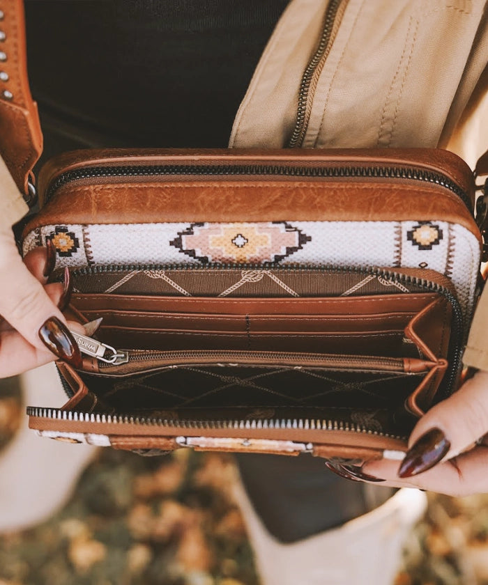 Wrangler Aztec Printed Crossbody Purse - Stylish Boho Shoulder Bag for Women | Perfect for Travel, Shopping & Everyday Use