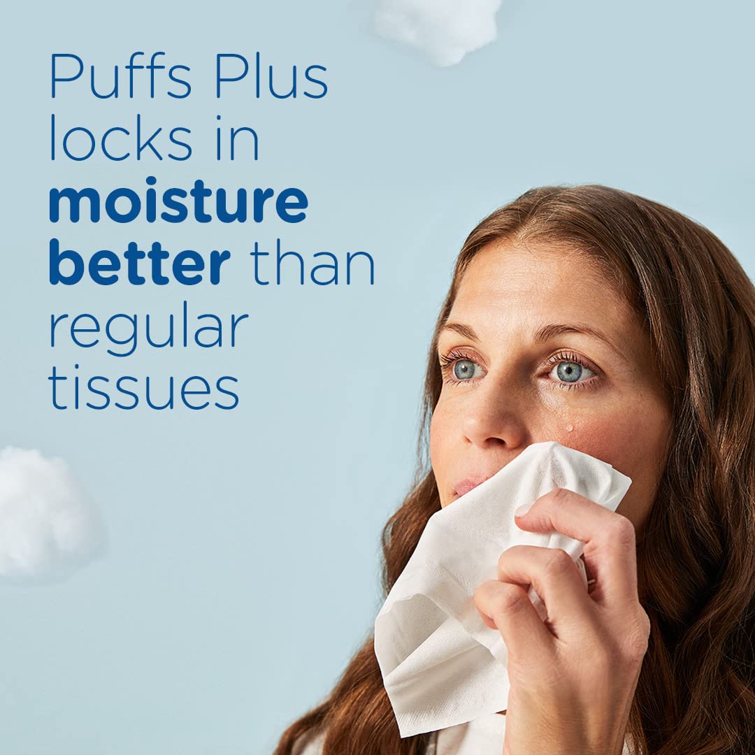 Vicks Puffs Plus Lotion Facial Tissues - 4 Cube Box (192 Tissues Total, 48 Tissues per Box) | Ultra-Soft & Lotion-Infused for Gentle Nose Care | Perfect for Cold, Flu & Allergy Relief at Home, Office or Travel