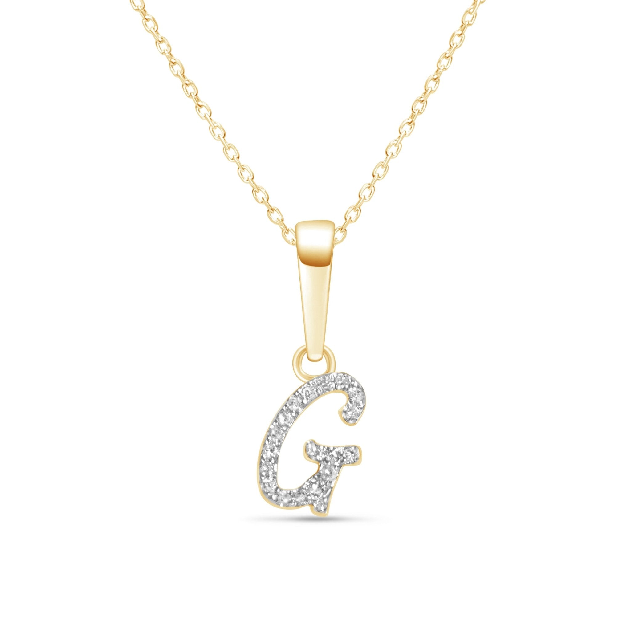 14K Yellow Gold Cursive Diamond Initial Necklace - Personalized Name Pendant for Women, Gift for Her, Birthday, Anniversary, Valentine's Day Jewelry