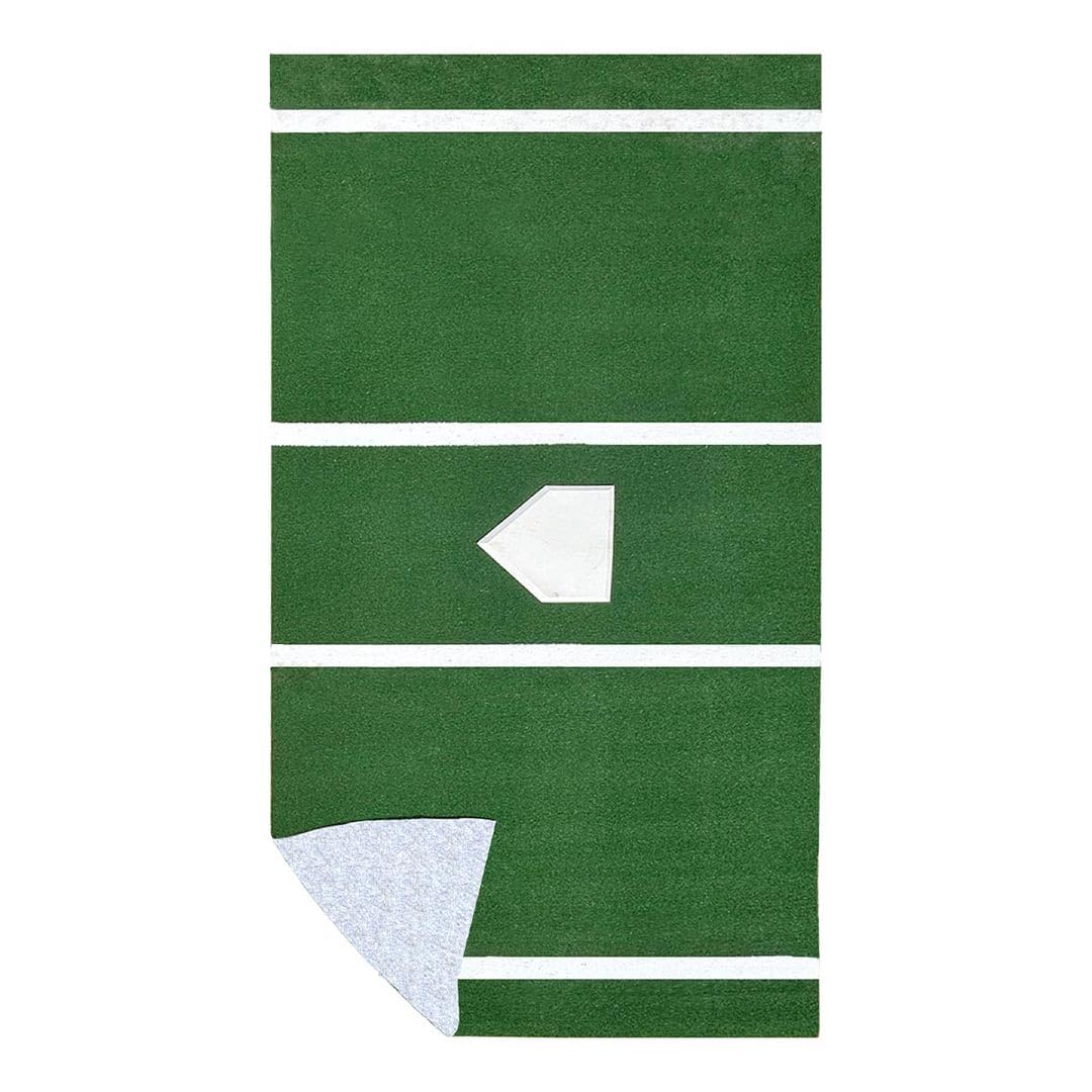 On Deck Sports 12' x 6' Baseball & Softball Batting Practice Mat with Throwdown Home Plate - Perfect for Backyard Training, Batting Cages & Field Practice