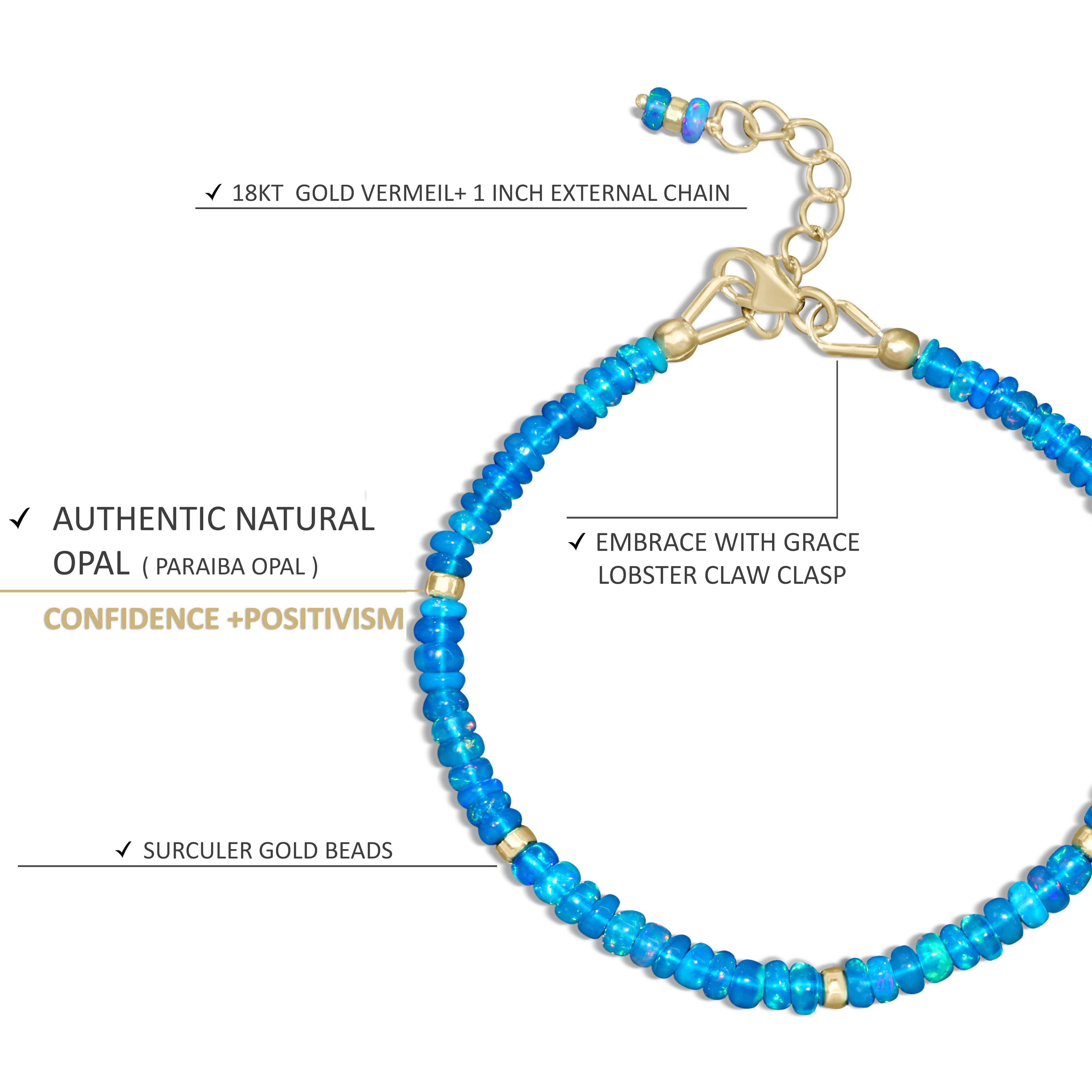 Sky Blue Paraiba Multi Fire Opal Beaded Bracelet – Elegant Handmade Jewelry for Women, Perfect for Parties, Weddings & Gifts