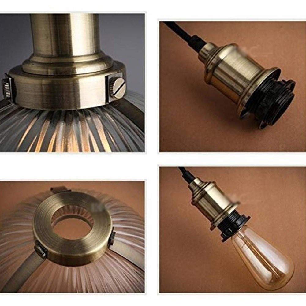 Vintage Industrial Glass Pendant Lamp - Adjustable 180cm Hanging Light Fixture for Restaurants, Bars, Lofts & Cloakrooms | Retro Single Head Chandelier with Flush Mount Option | Perfect for Dining Rooms, Entryways & Commercial Spaces
