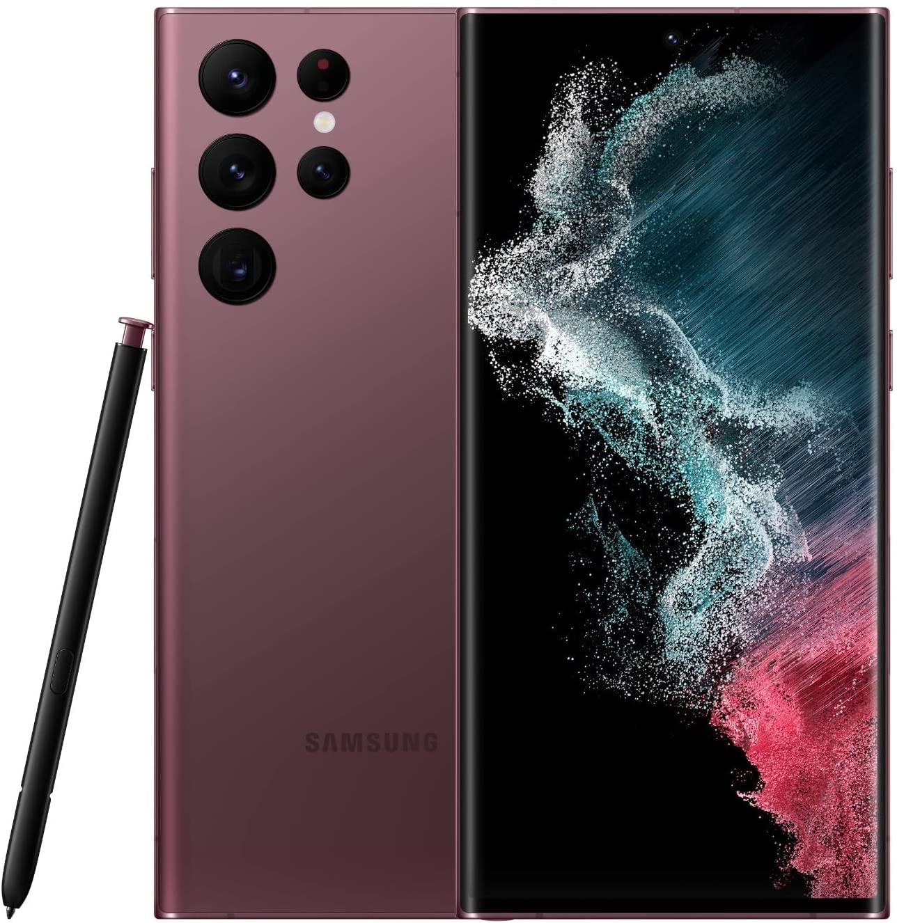Samsung Galaxy S22 Ultra 5G Smartphone - Factory Unlocked 512GB (SM-S908N) with 8K Camera, S Pen, Long Battery Life - Burgundy Red | Perfect for Business Professionals & Content Creators | International Version for Global Use