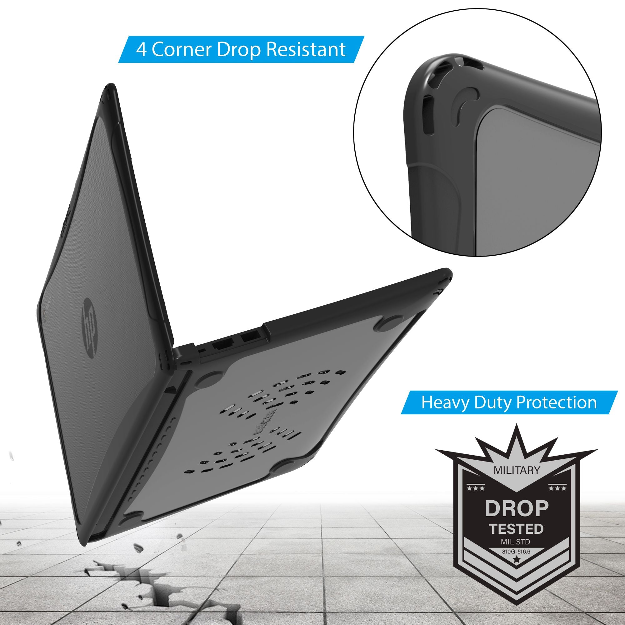 iBenzer Hexpact Protective Case for Chromebook - Durable Laptop Sleeve with Shock Absorption for School, Work & Travel