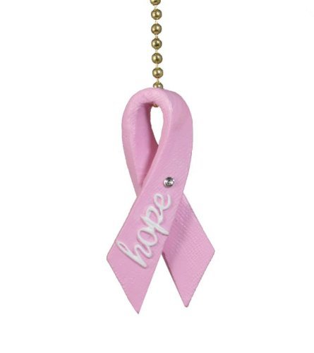 Pink Breast Cancer Awareness Ribbon Ceiling Fan Pull - Clementine Color, Decorative Ceiling Fan Accessory for Home, Bedroom & Office - Show Support for Breast Cancer Awareness Month