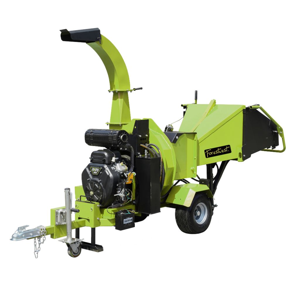 Forestwest 200mm Wood Chipper with Hydraulic Feed - Road Towable BM11063 - Heavy Duty Wood Shredder for Landscaping, Yard Waste & Forestry Use