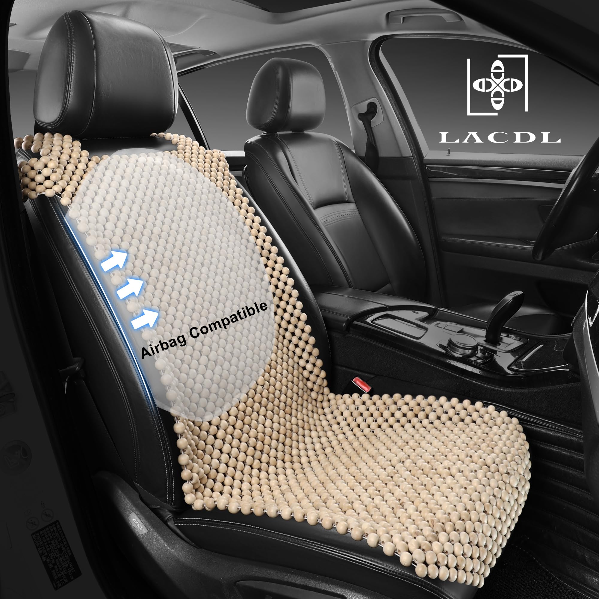 Natural Wood Beaded Car Seat Covers - Breathable Cooling Seat Cushion for Cars & Trucks | Ventilated Auto Seat Pad | Summer Sweat Protection | Perfect for Hot Weather Commuting & Long Road Trips (Burlywood)