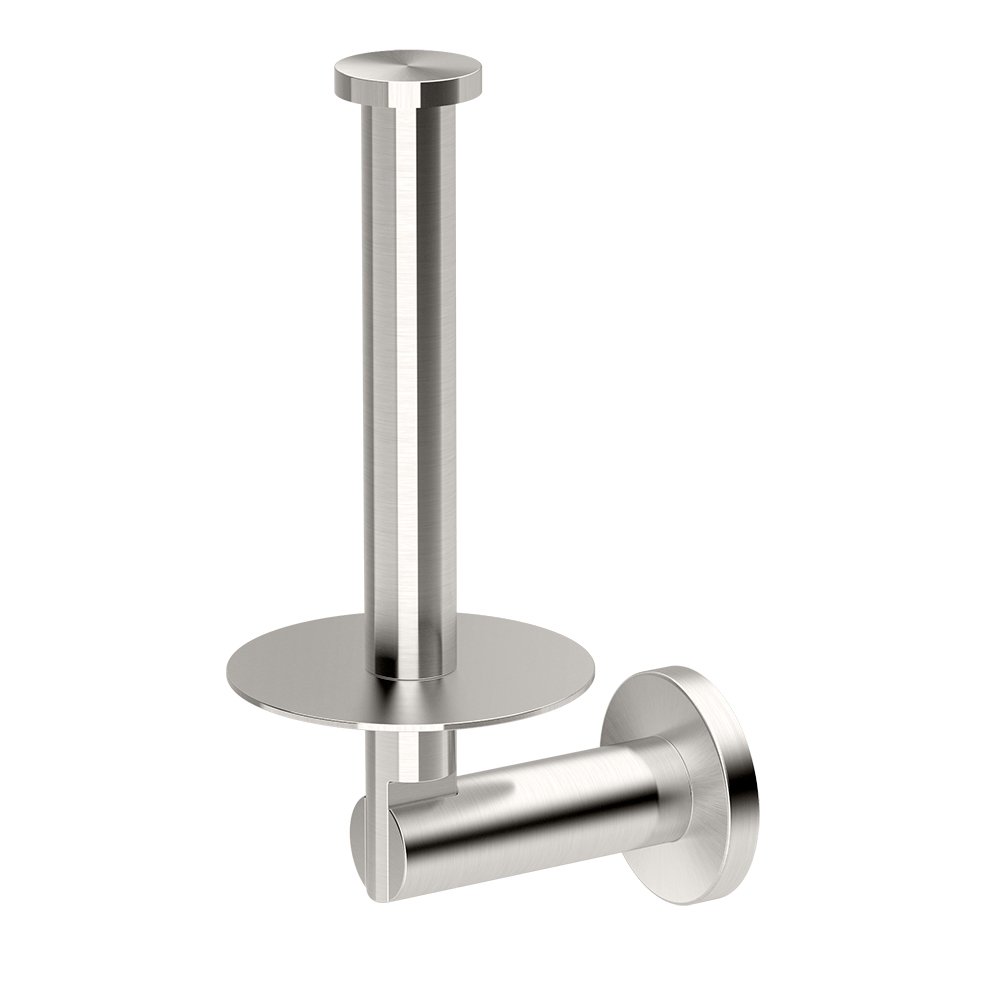 Gatco 4698 Channel Storage Toilet Paper Holder in Satin Nickel - Modern Bathroom Tissue Roll Dispenser for Home & Office Use
