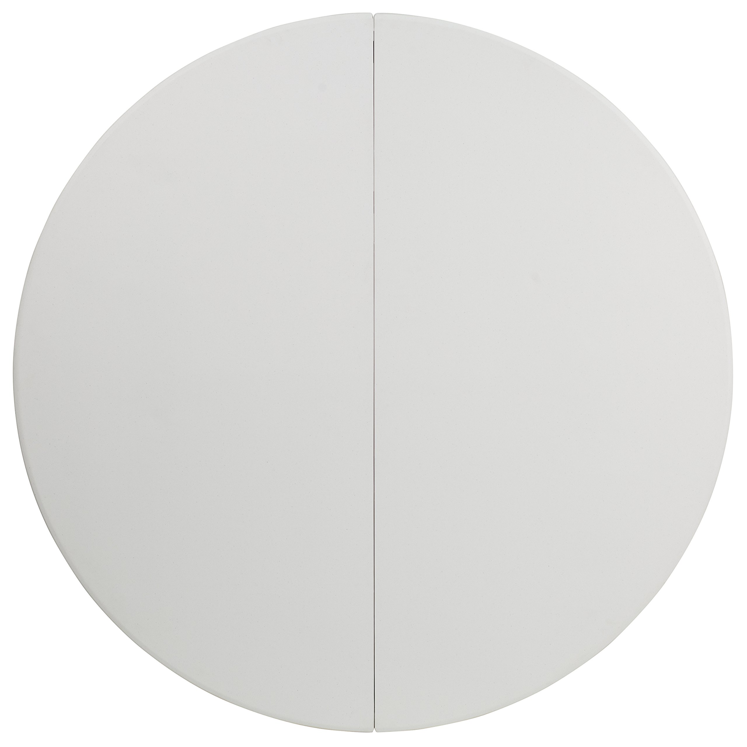 5-Foot Round Bi-Fold Granite White Plastic Folding Table with Carrying Handle - Portable & Sturdy for Parties, Events, Camping & Outdoor Activities