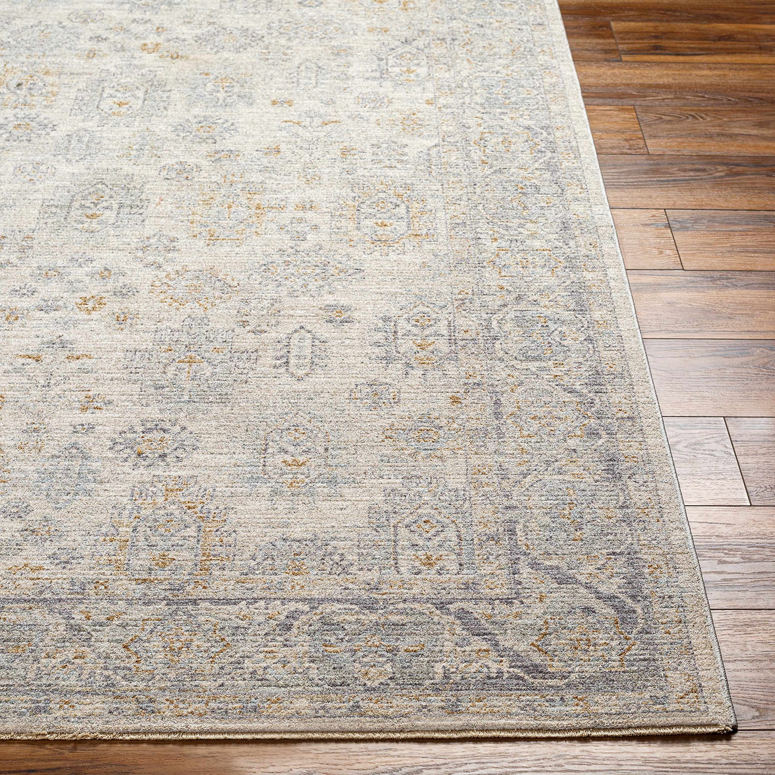 Hauteloom Fawn Living Room & Bedroom Area Rug - Soft Gray & Green Modern Rug - 7'10