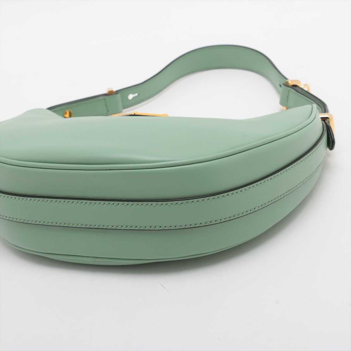Prada Arque Leather Two-Way Shoulder Bag in Sage Green | Luxury Designer Handbag for Women | Perfect for Work, Travel & Evening Events