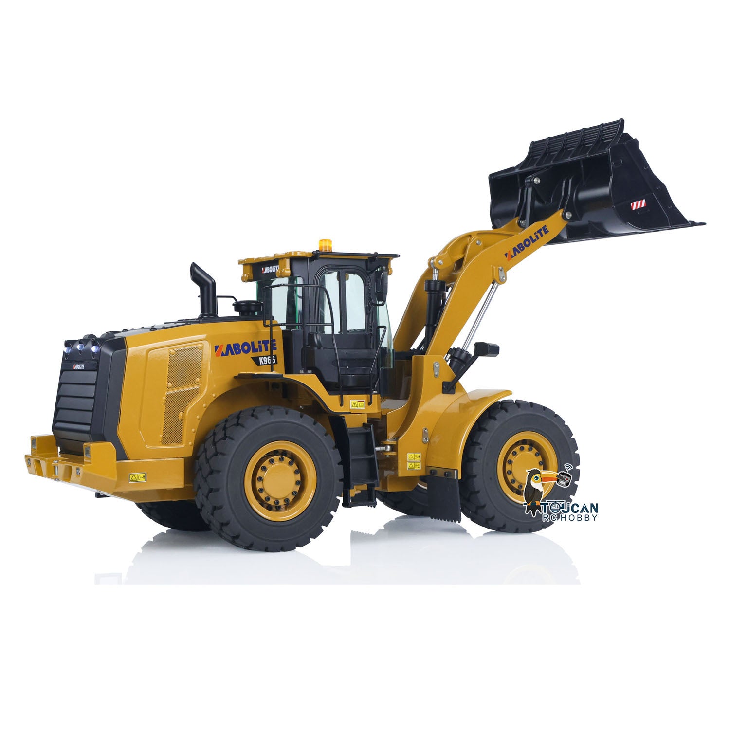 HUINA K966 KABOLITE 2.4Ghz 1/16 Scale Hydraulic RC Loader Truck with 7500mAh Battery & 8-Channel Radio Control - Realistic Construction Toy for Adults and Kids - Perfect for Backyard Digging, Construction Play, and RC Enthusiasts
