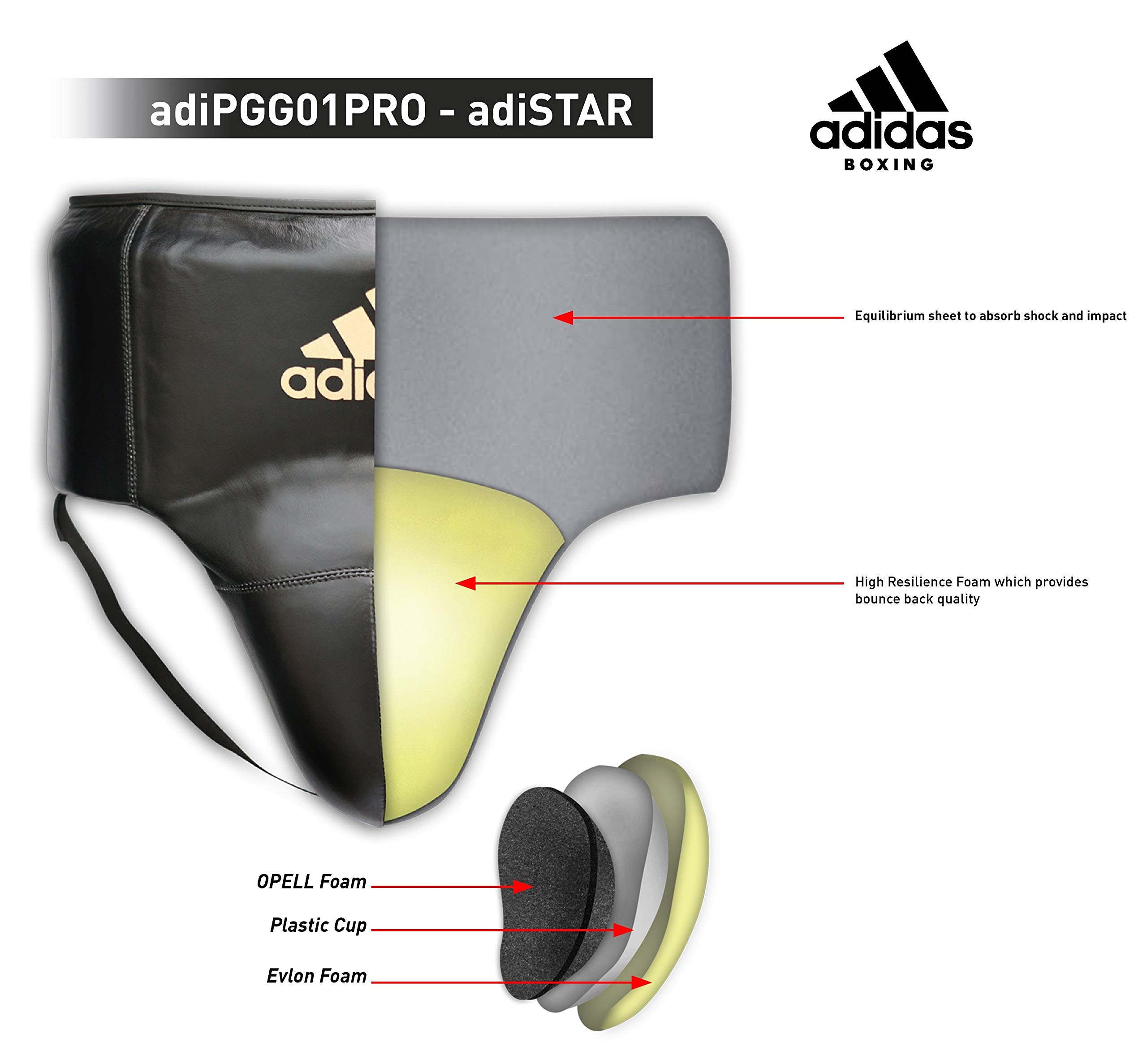 Adidas Adistar Pro Men's Groin Guard - Protective Cup for Boxing, MMA & Martial Arts - Comfortable Groin Protector for Training & Competition