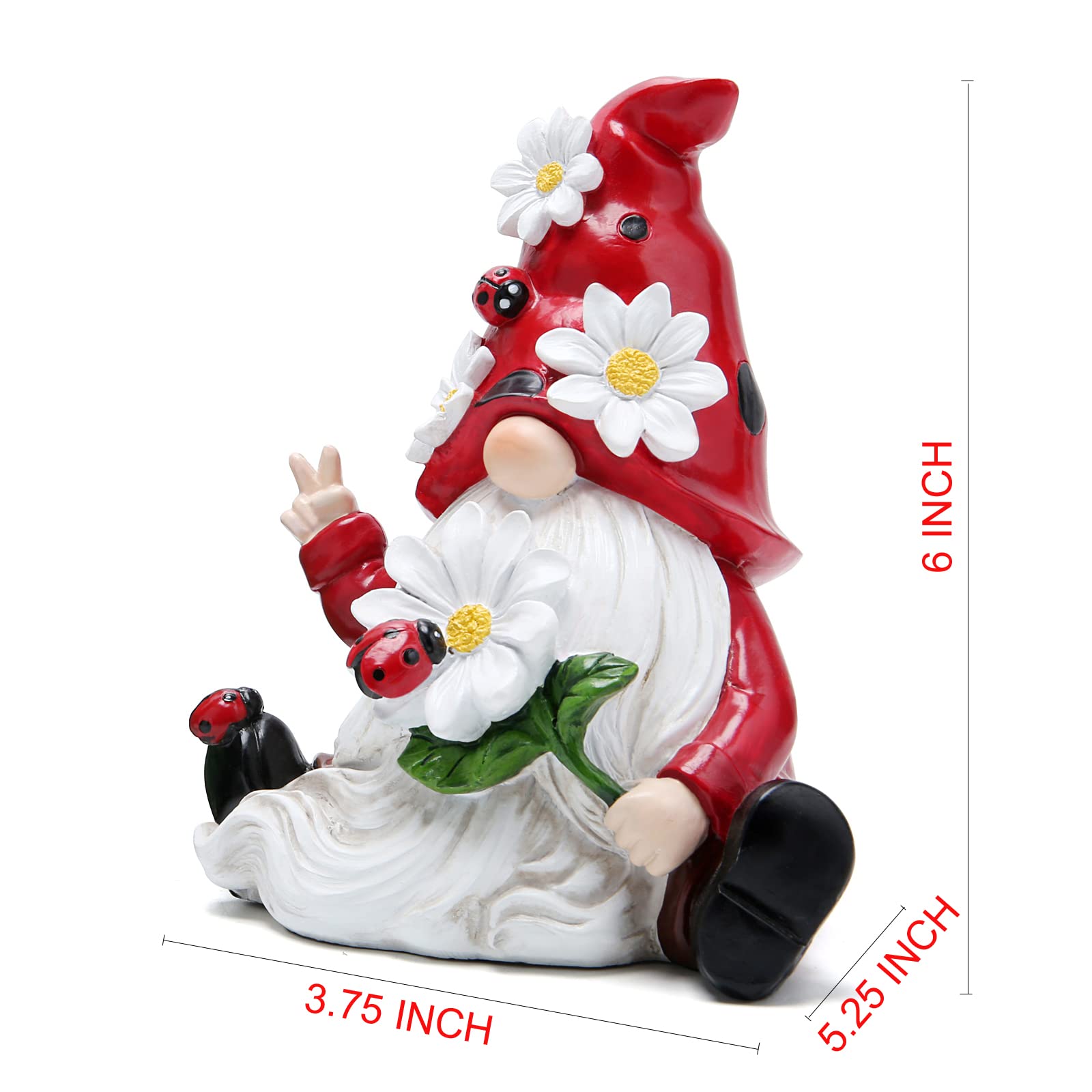 Ladybug Gnomes Decor - Spring Summer Outdoor Garden Ornaments, Cute Ladybug Figurines for Birthday Gifts (Mom, Women, Grandma) | Perfect for Garden Decor, Patio Display & Gift Giving