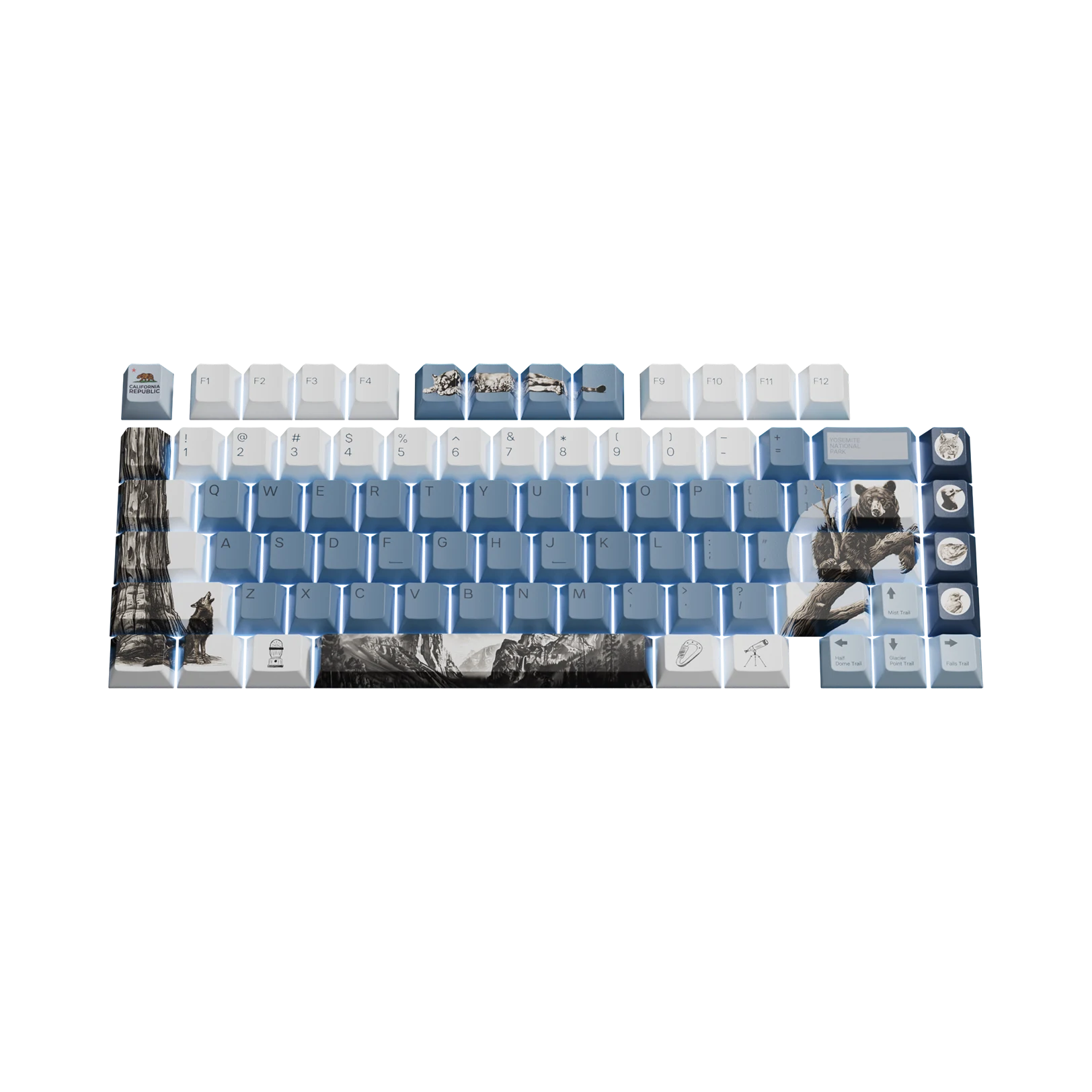 Limited Edition Yosemite Keycaps - Custom Mechanical Keyboard Keycaps for Gaming & Typing - Perfect for PC, Mac, and Office Use