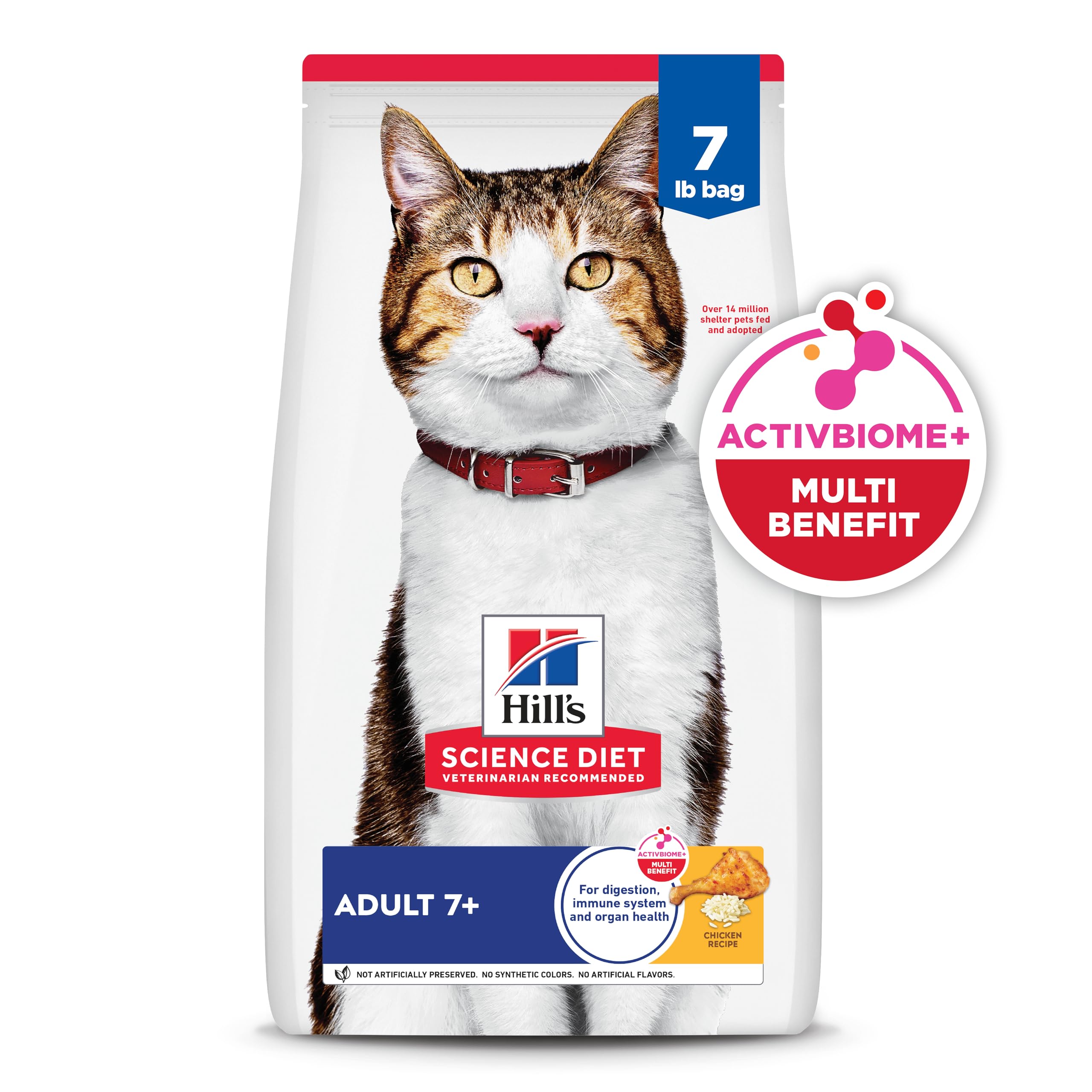 Hill's Science Diet Adult 7+ Senior Dry Cat Food - Premium Nutrition Chicken Recipe for Mature Cats (7 lb Bag) - Supports Joint Health & Vitality for Aging Felines