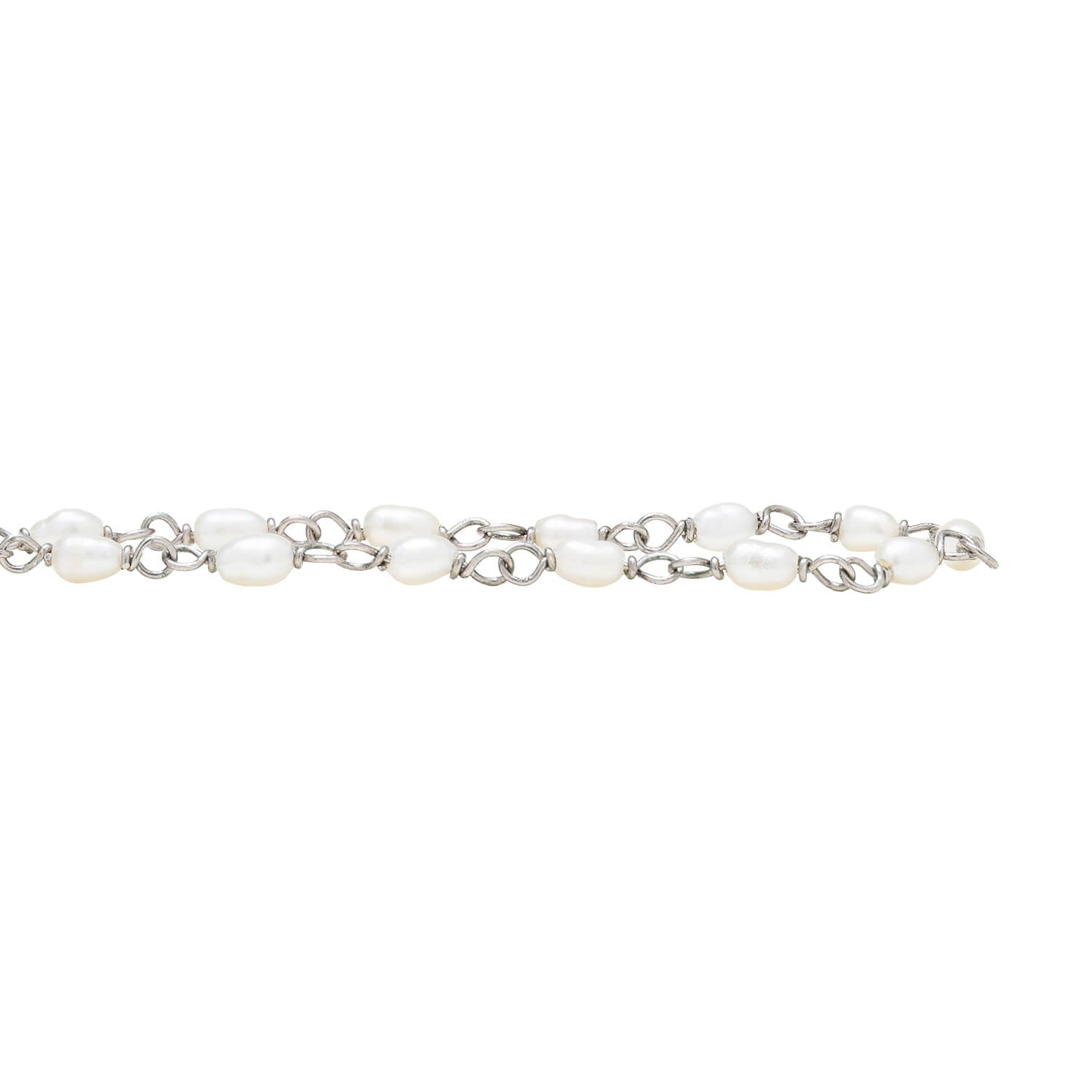 Vintage Edwardian Platinum Seed Pearl Necklace - Elegant Antique Jewelry for Weddings & Special Occasions