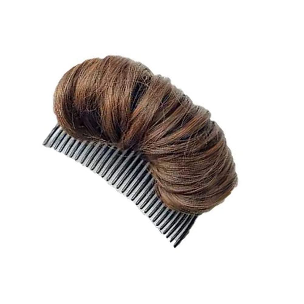 NARAMAX Invisible Hair Bun Clip - False Hair Base Bump, Fluffy Hair Pad Styling Insert for Volume - Light Brown Hair Accessories for Women & Girls | Perfect for Updos, Ponytails & Special Occasions