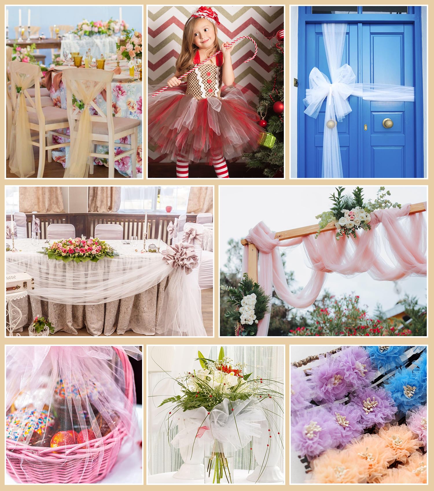 Premium White Tulle Fabric Roll - 54